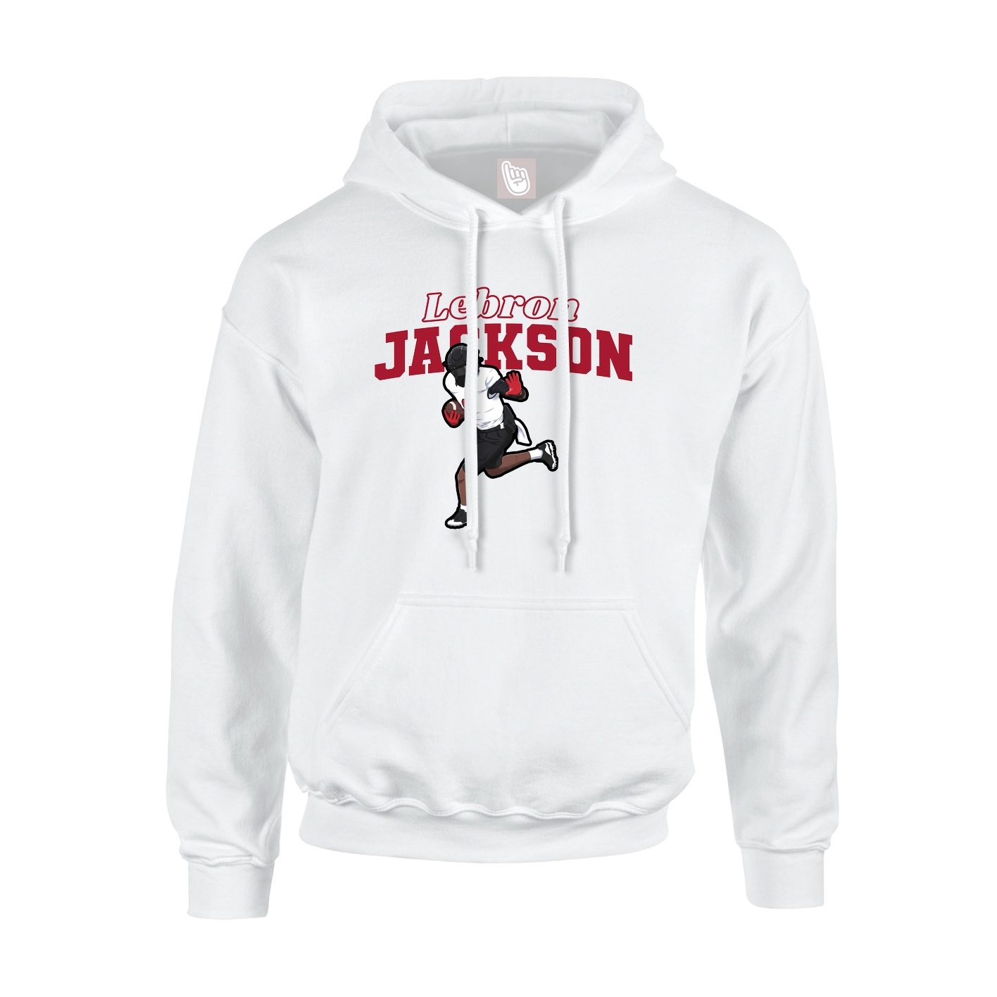 Youth Hoodie — Name Arch in White