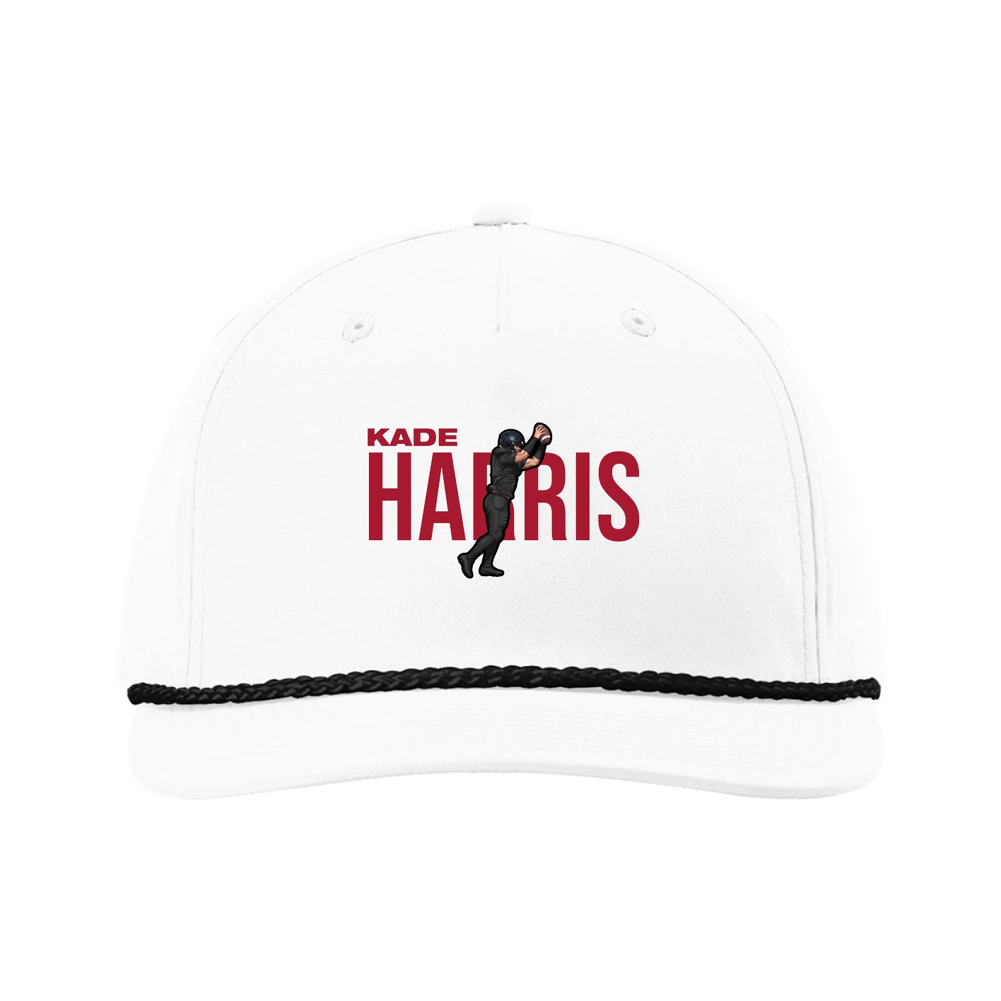 Five-Panel Classic Rope Cap — Player Name in White