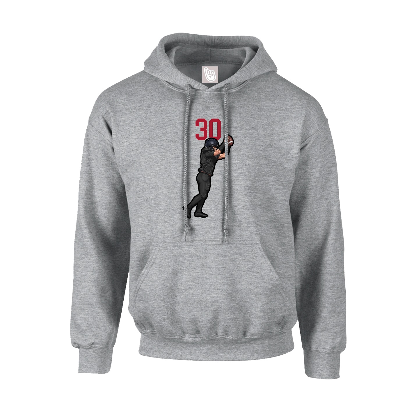 Hoodie — Number Top in Grey