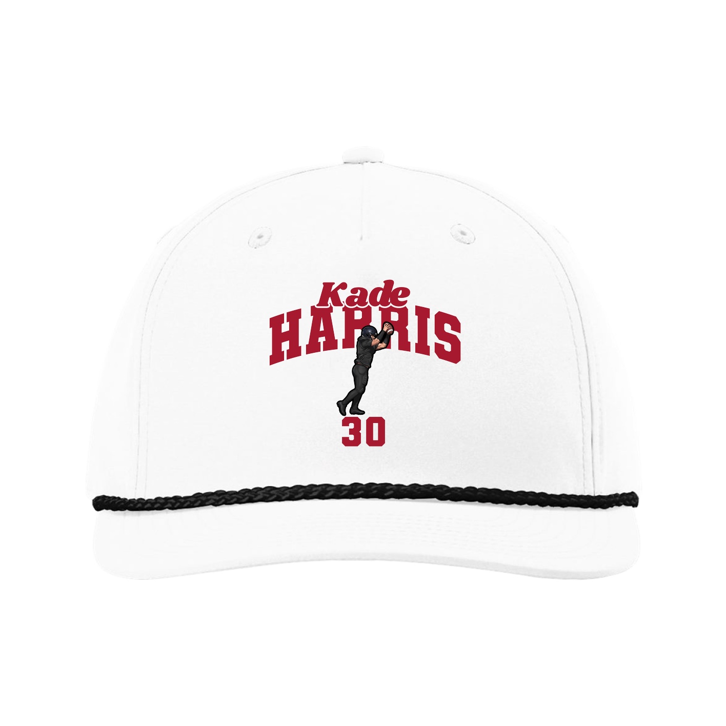 Five-Panel Classic Rope Cap — Signature Arch in White