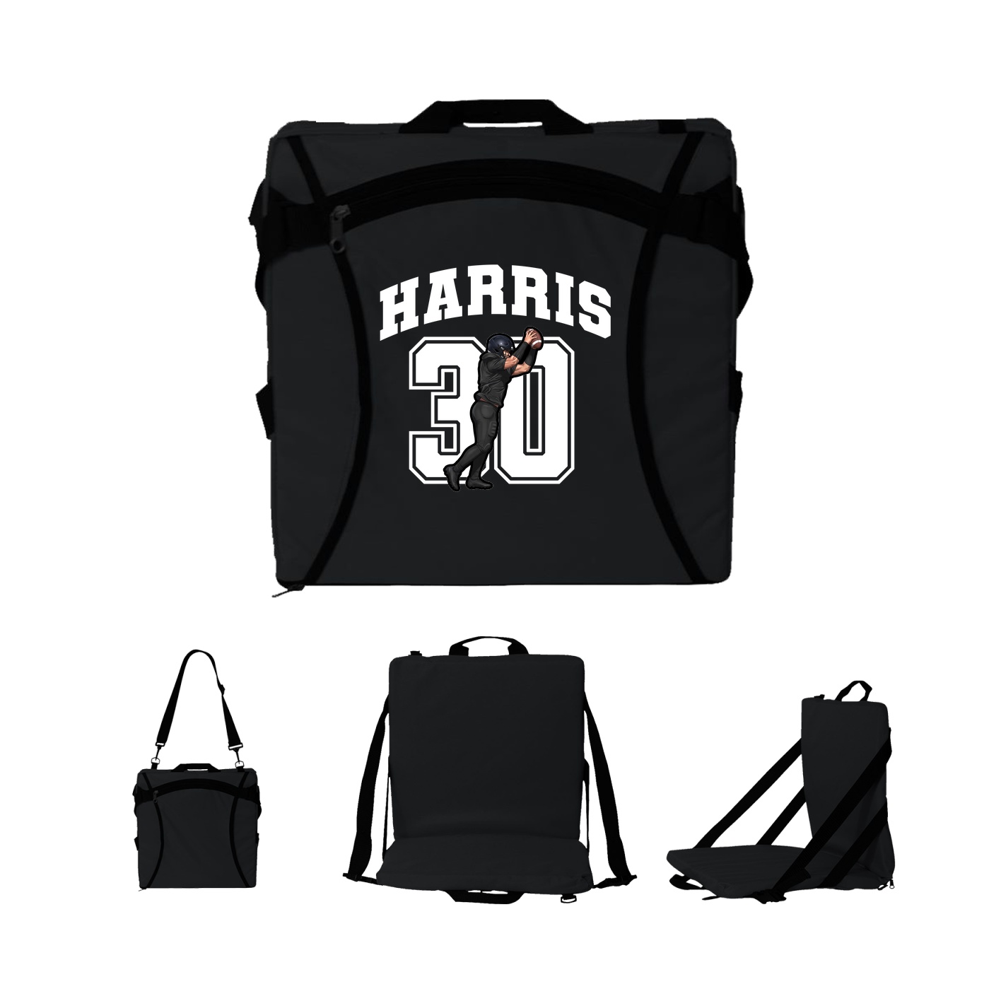 Folding Stadium Seat — Number in Black
