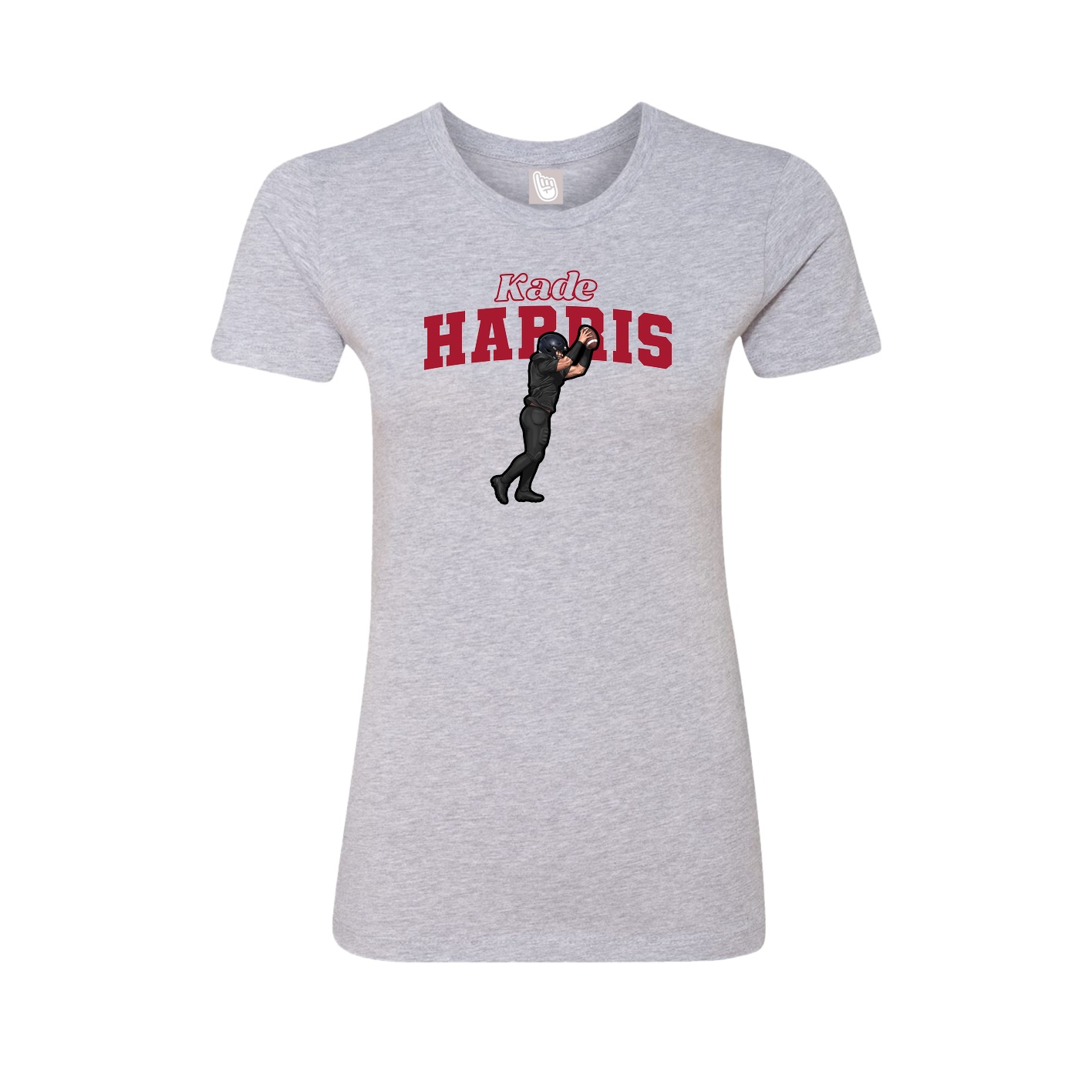 Fitted Women's Tee — Name Arch in Grey