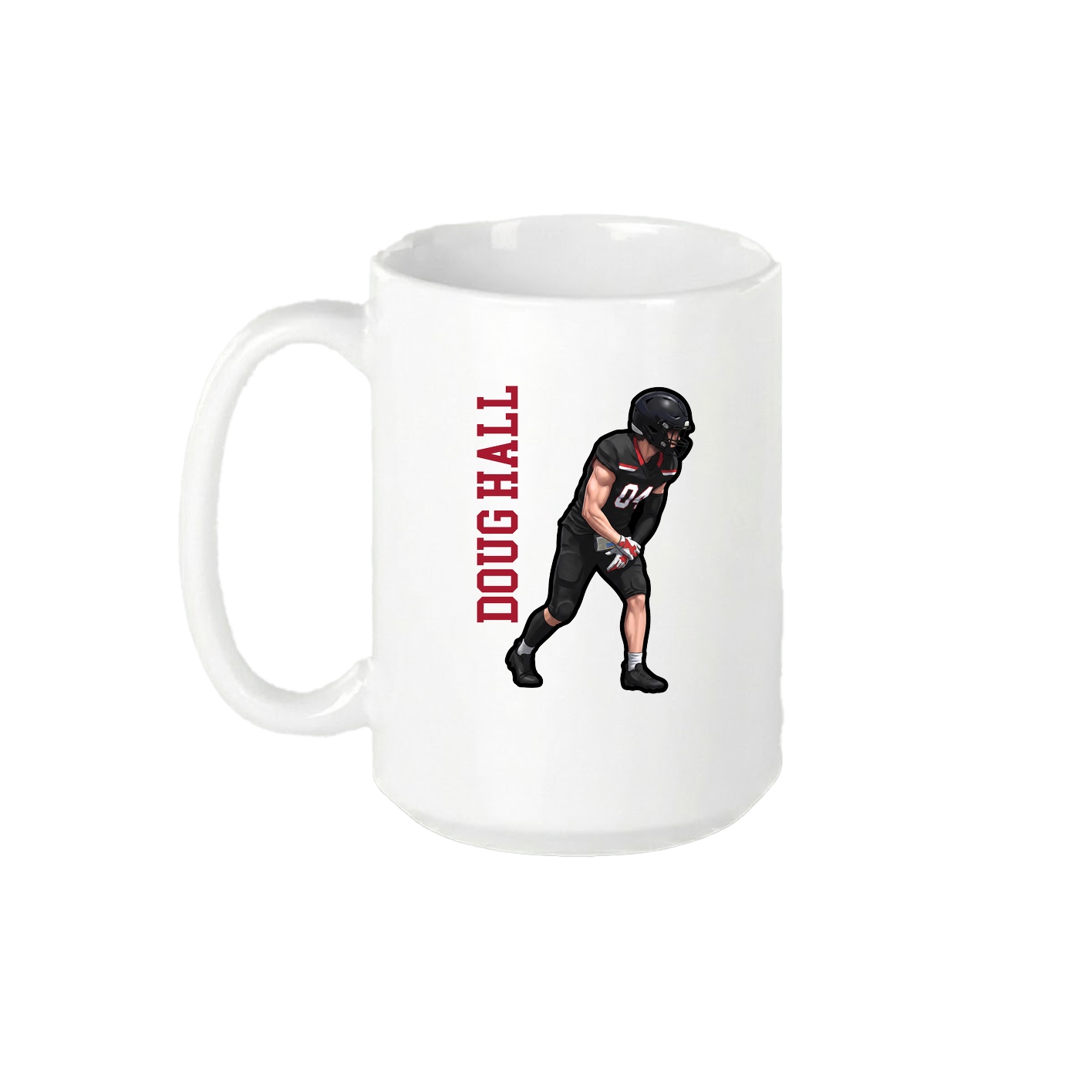 15oz Coffee Mug — Name Vertical in White