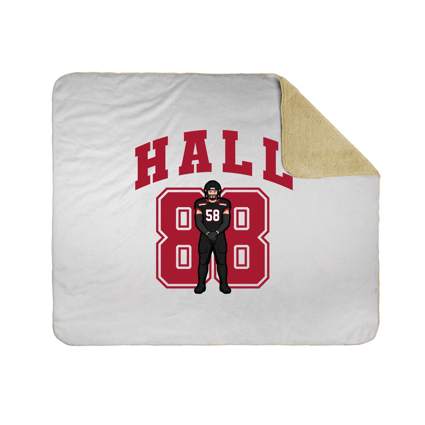 Throw Blanket — Number in White