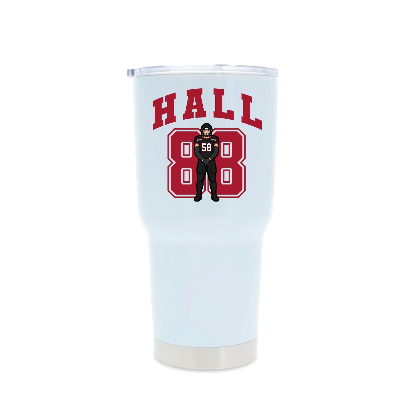 30oz Stainless Steel Tumbler — Number in White