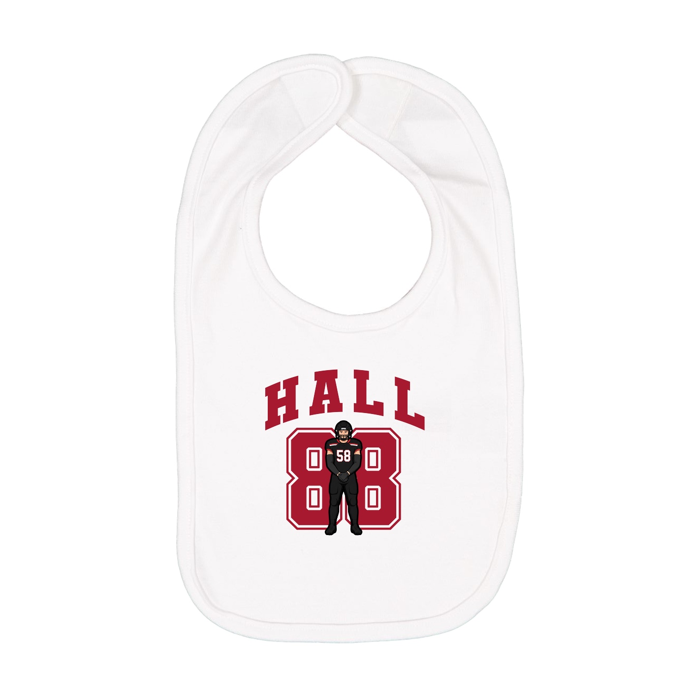Infant Bib — Number in White