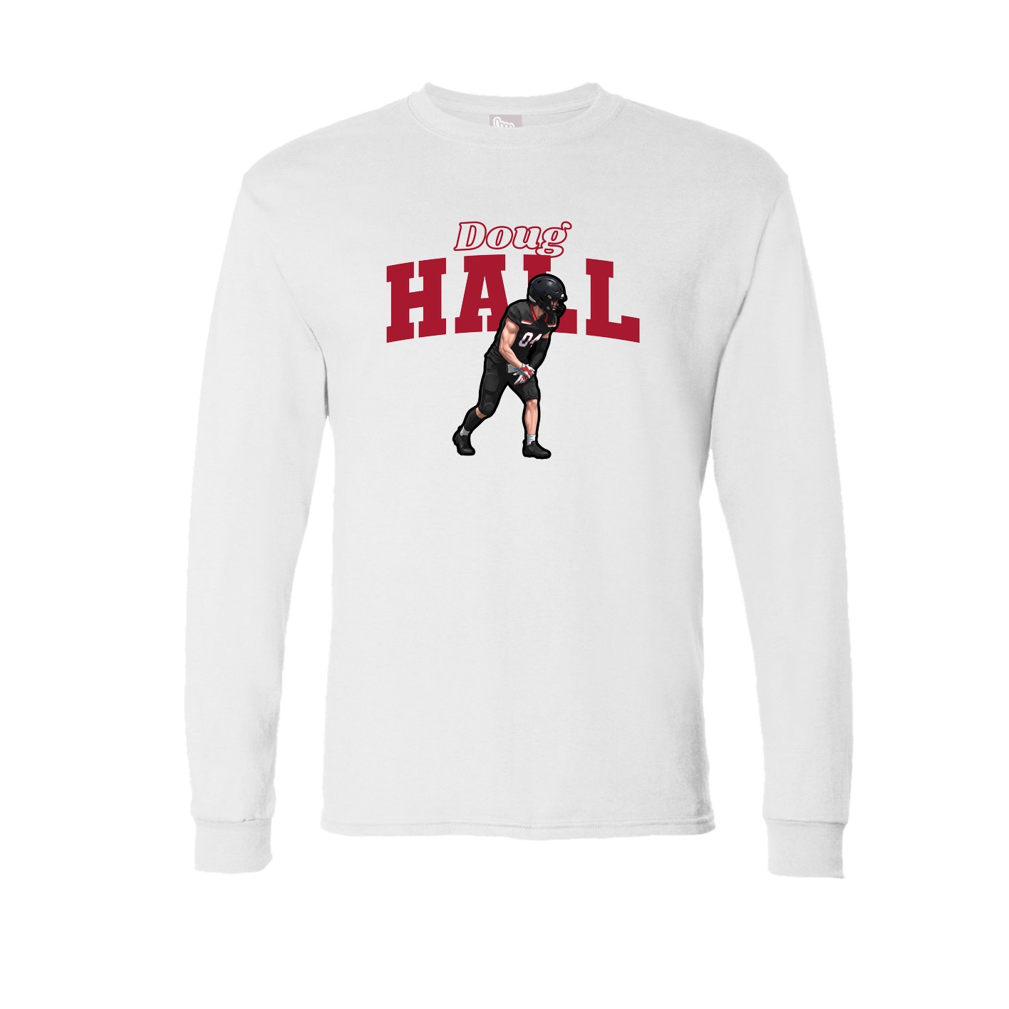 Long Sleeve Tee — Name Arch in White