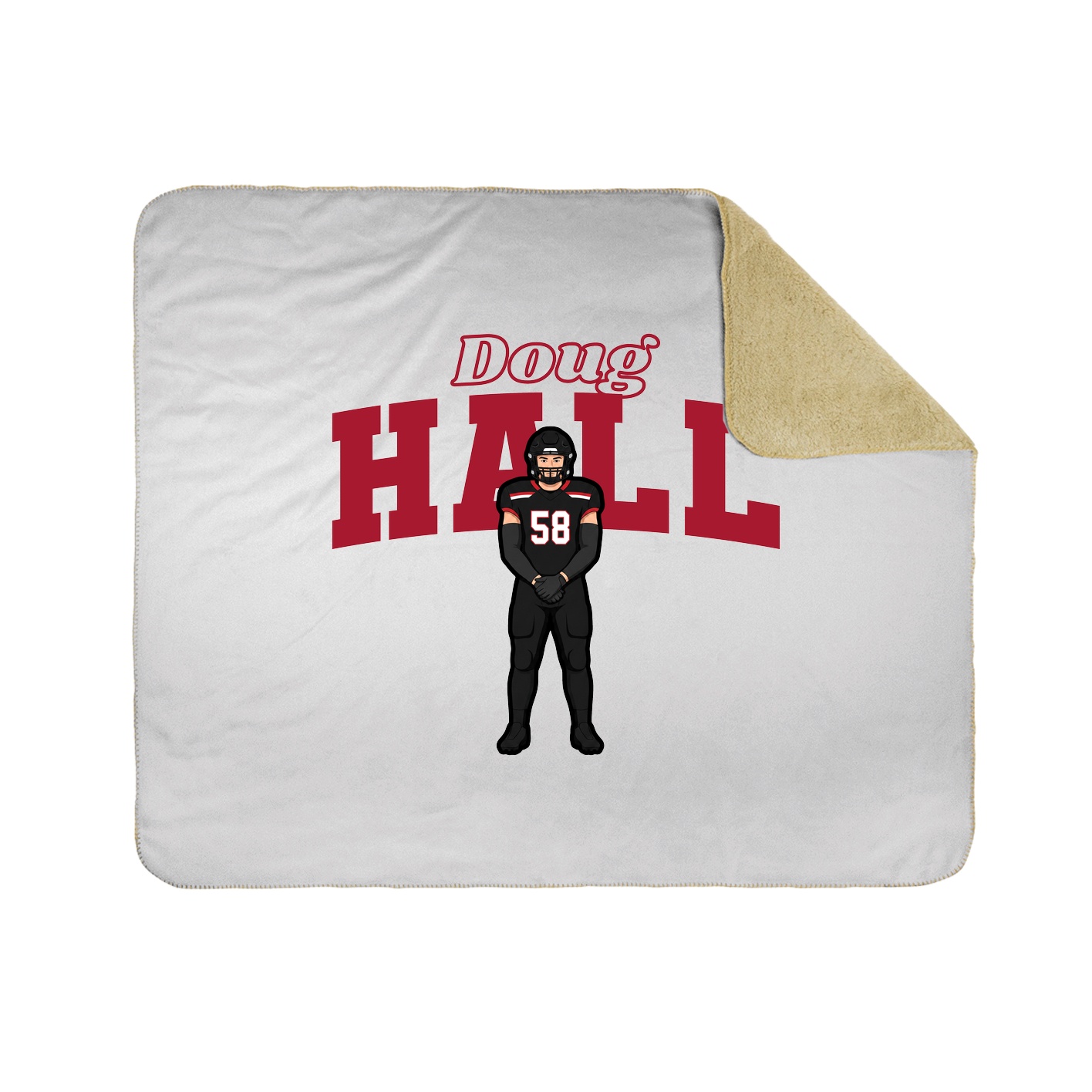 Throw Blanket — Name Arch in White