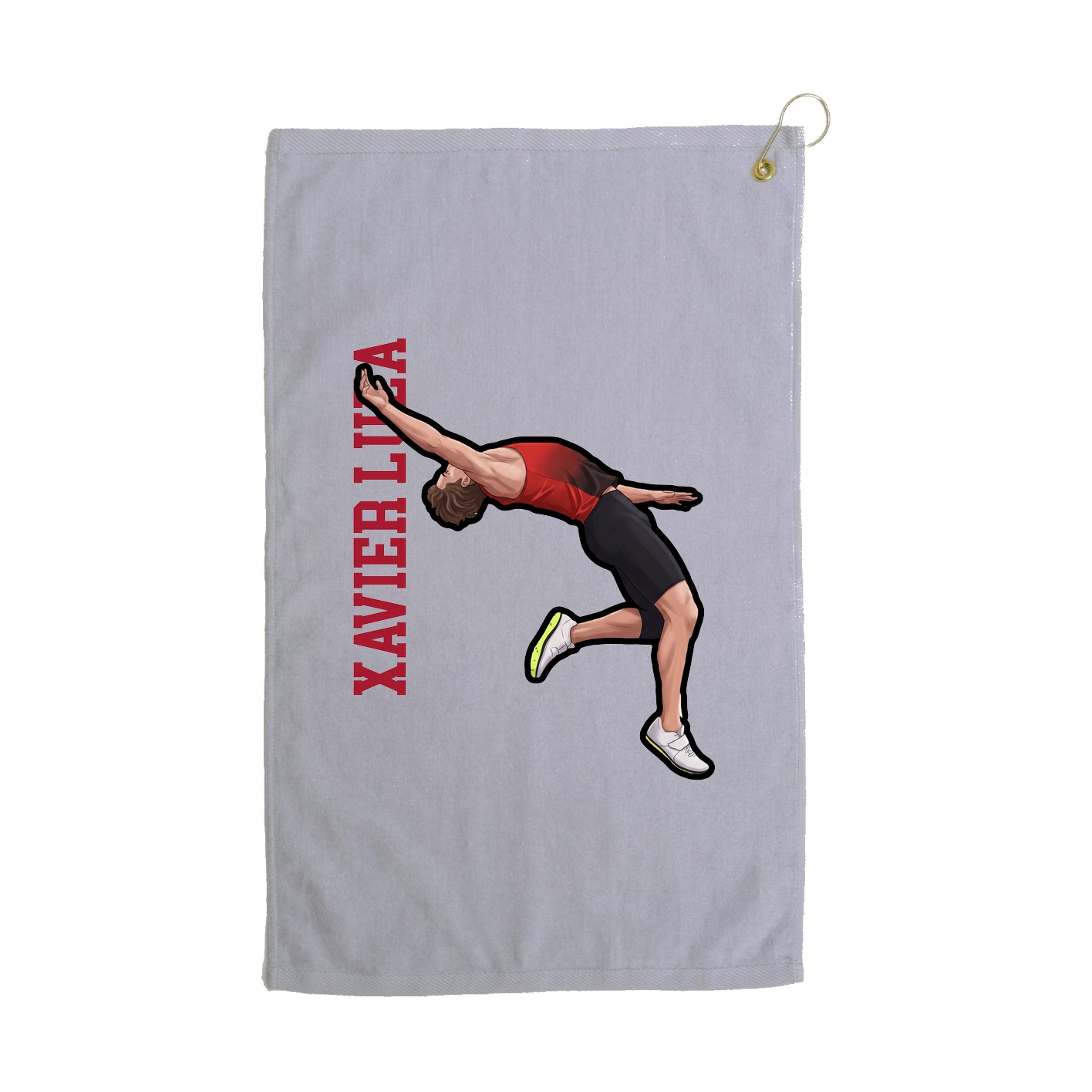 Golf Towel — Name Vertical in Grey