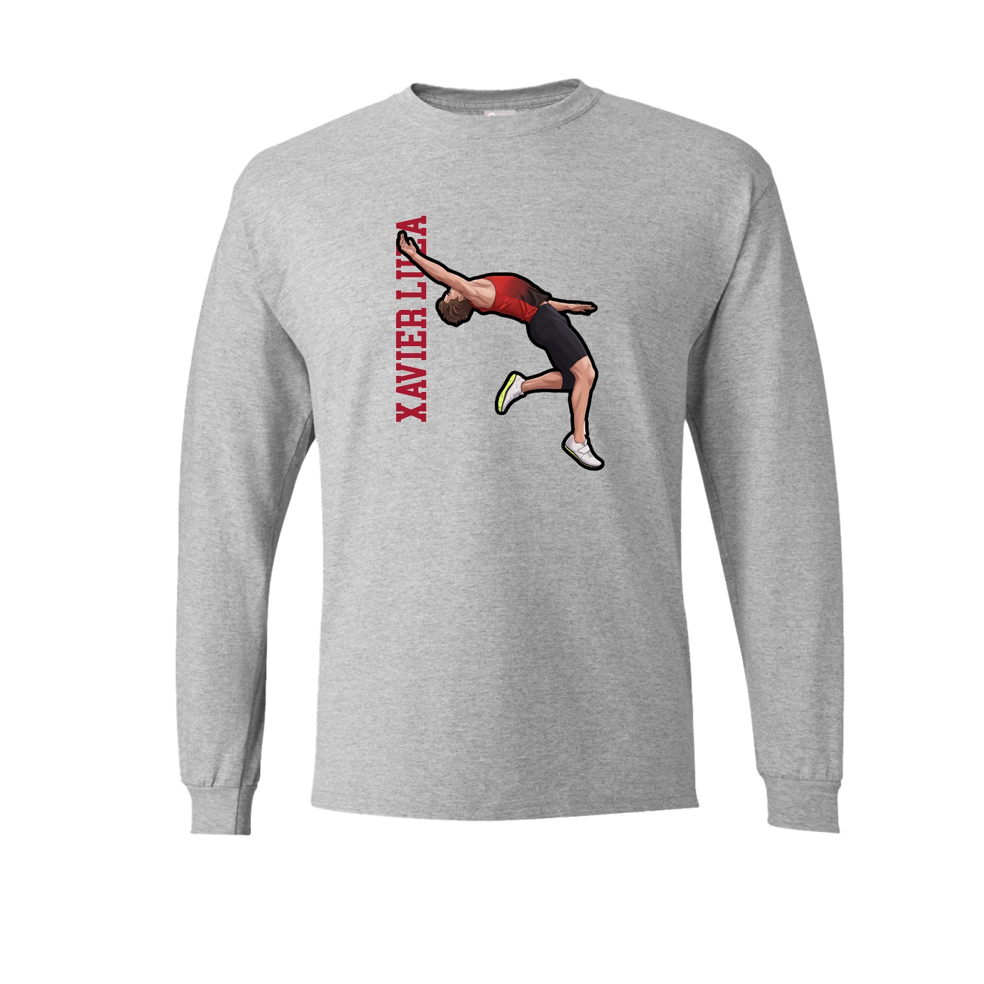 Long Sleeve Tee — Name Vertical in Grey