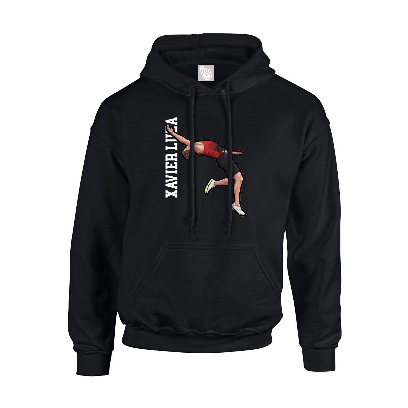 Youth Hoodie — Name Vertical in Black