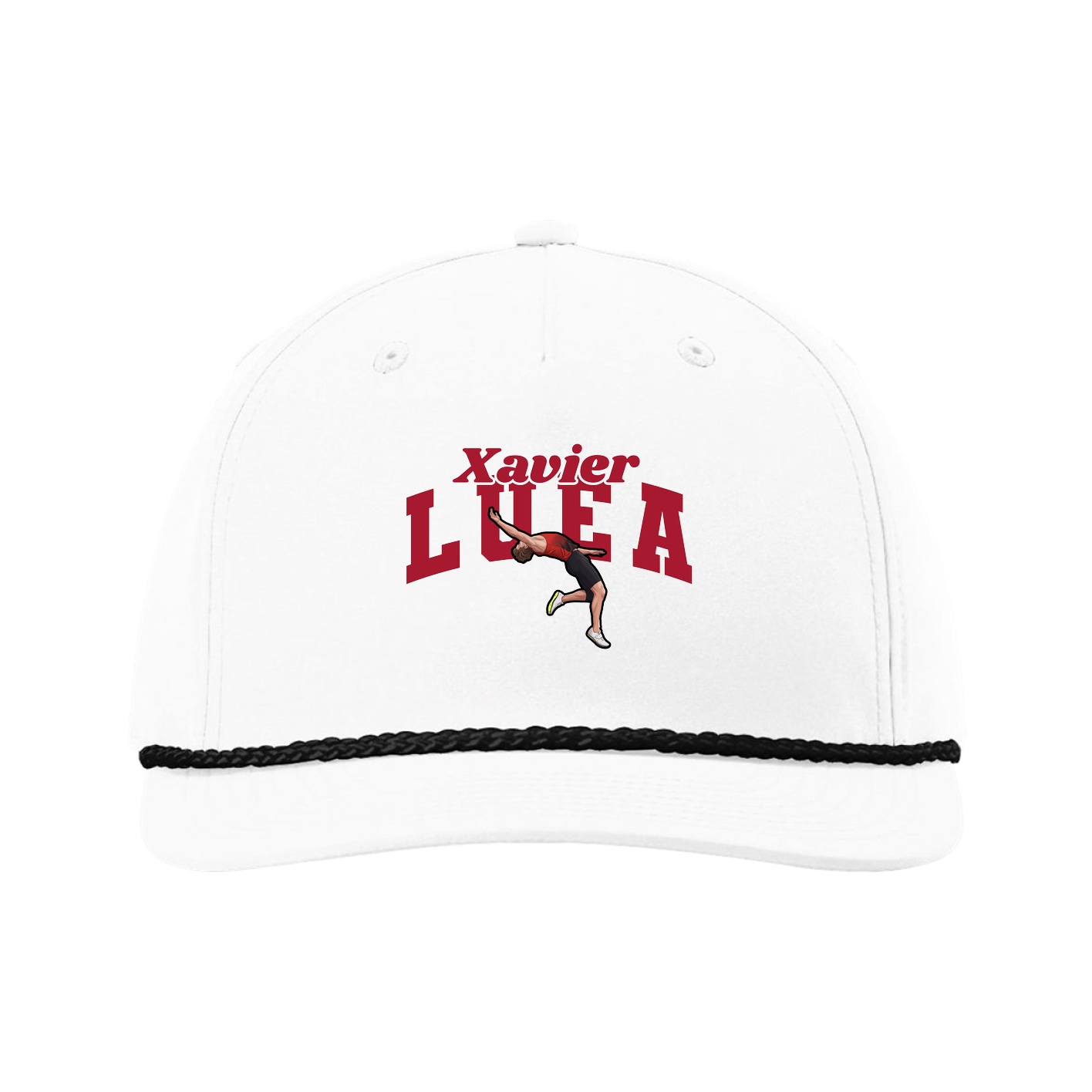 Five-Panel Classic Rope Cap — Signature Arch in White