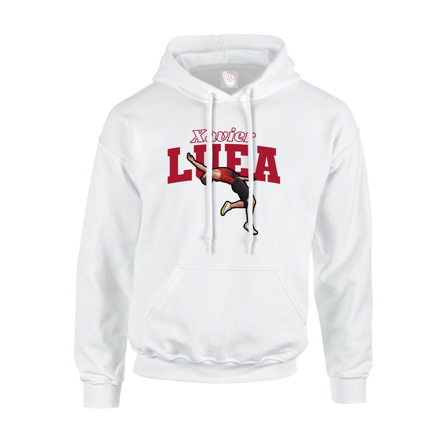 Youth Hoodie — Name Arch in White