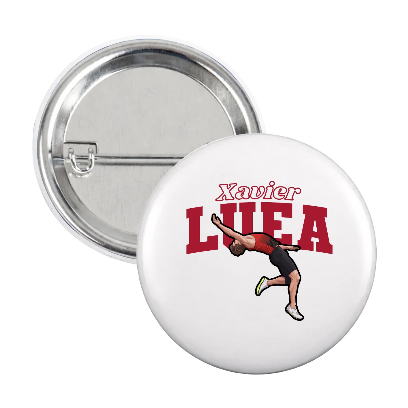 Game Day Button — Name Arch in White