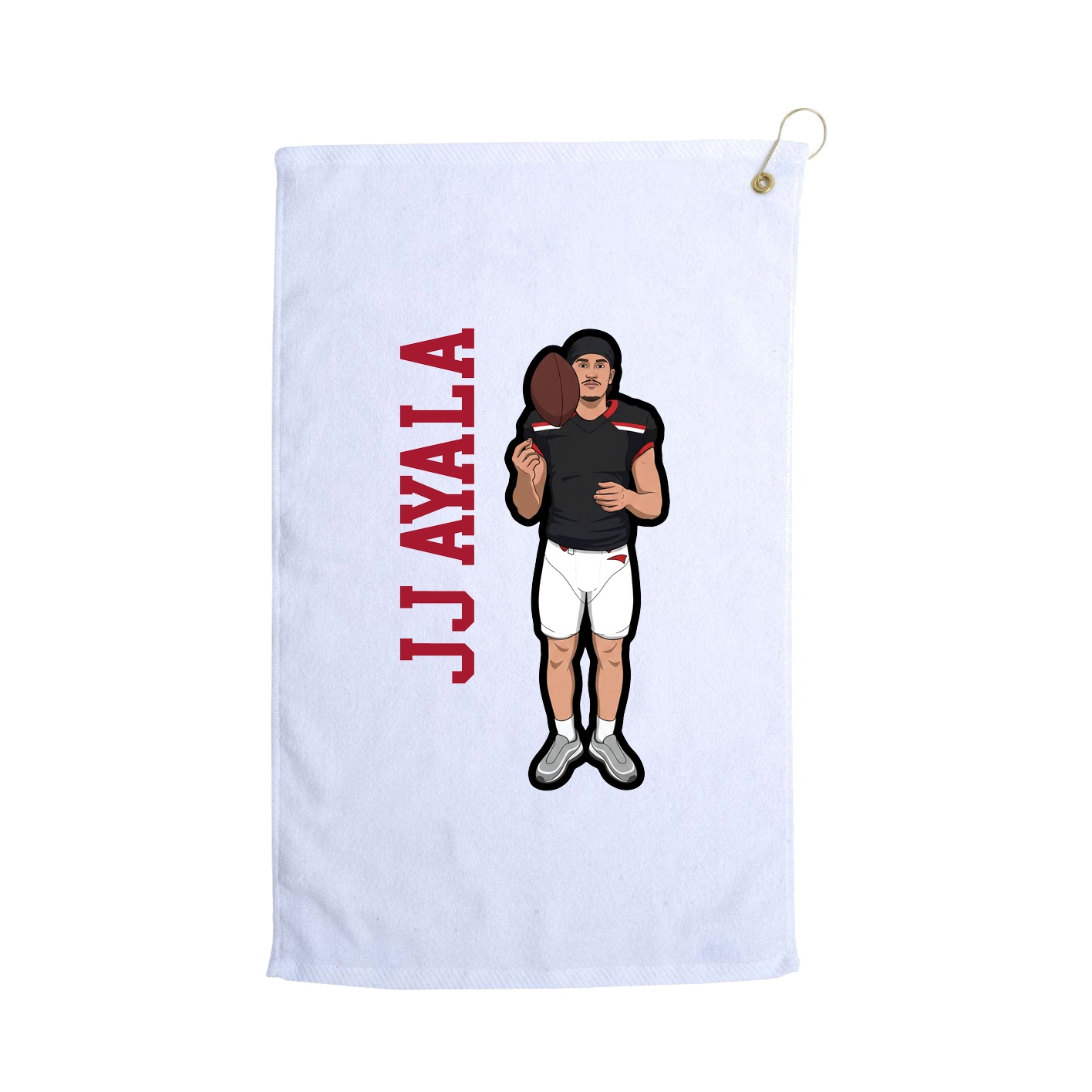 Golf Towel — Name Vertical in White