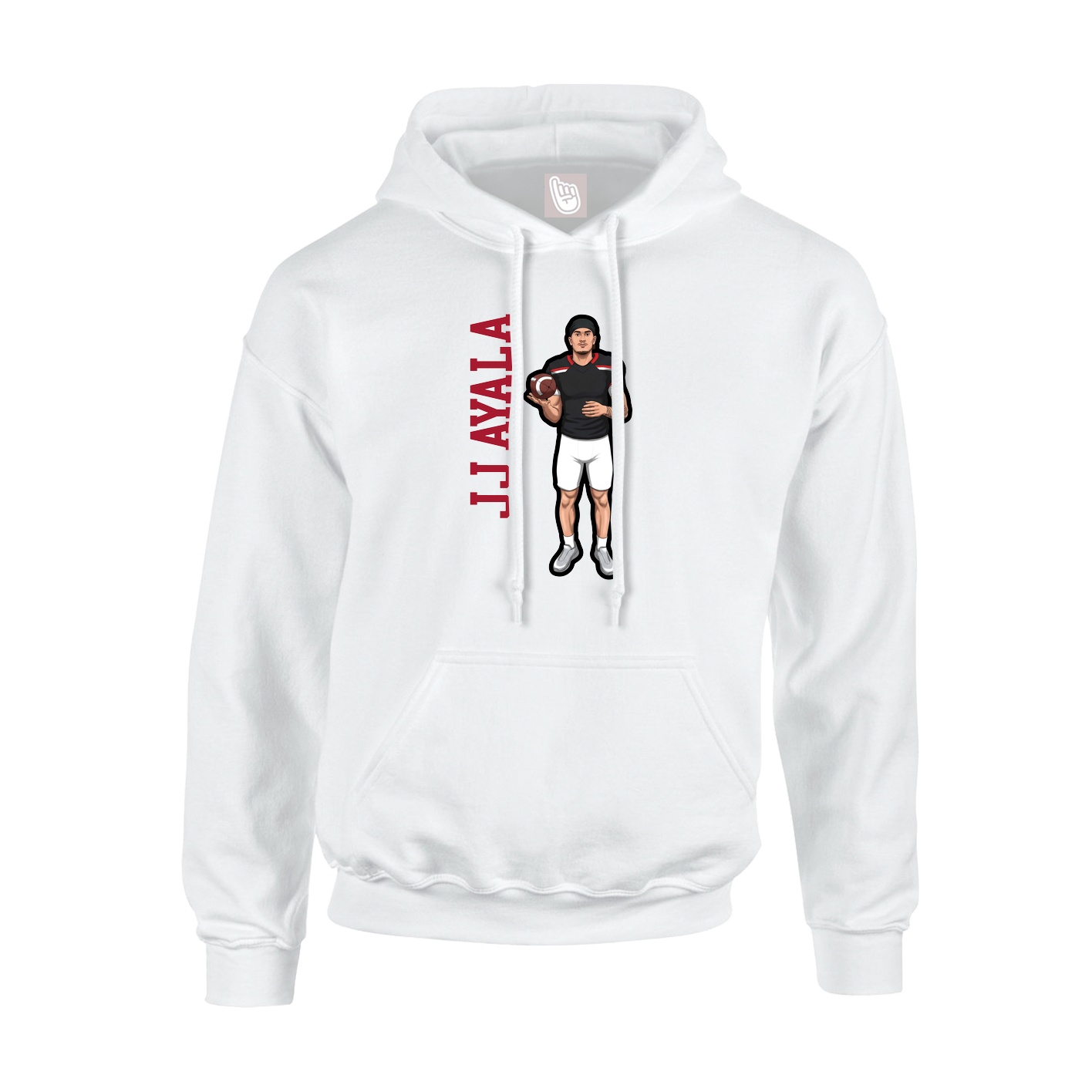 Hoodie — Name Vertical in White