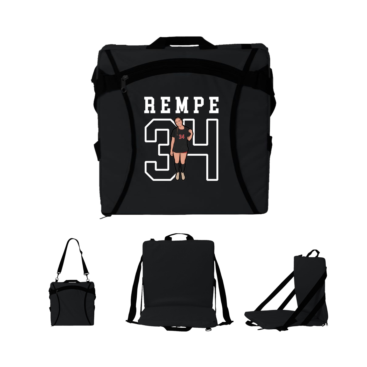 Folding Stadium Seat — Shirsey in Black