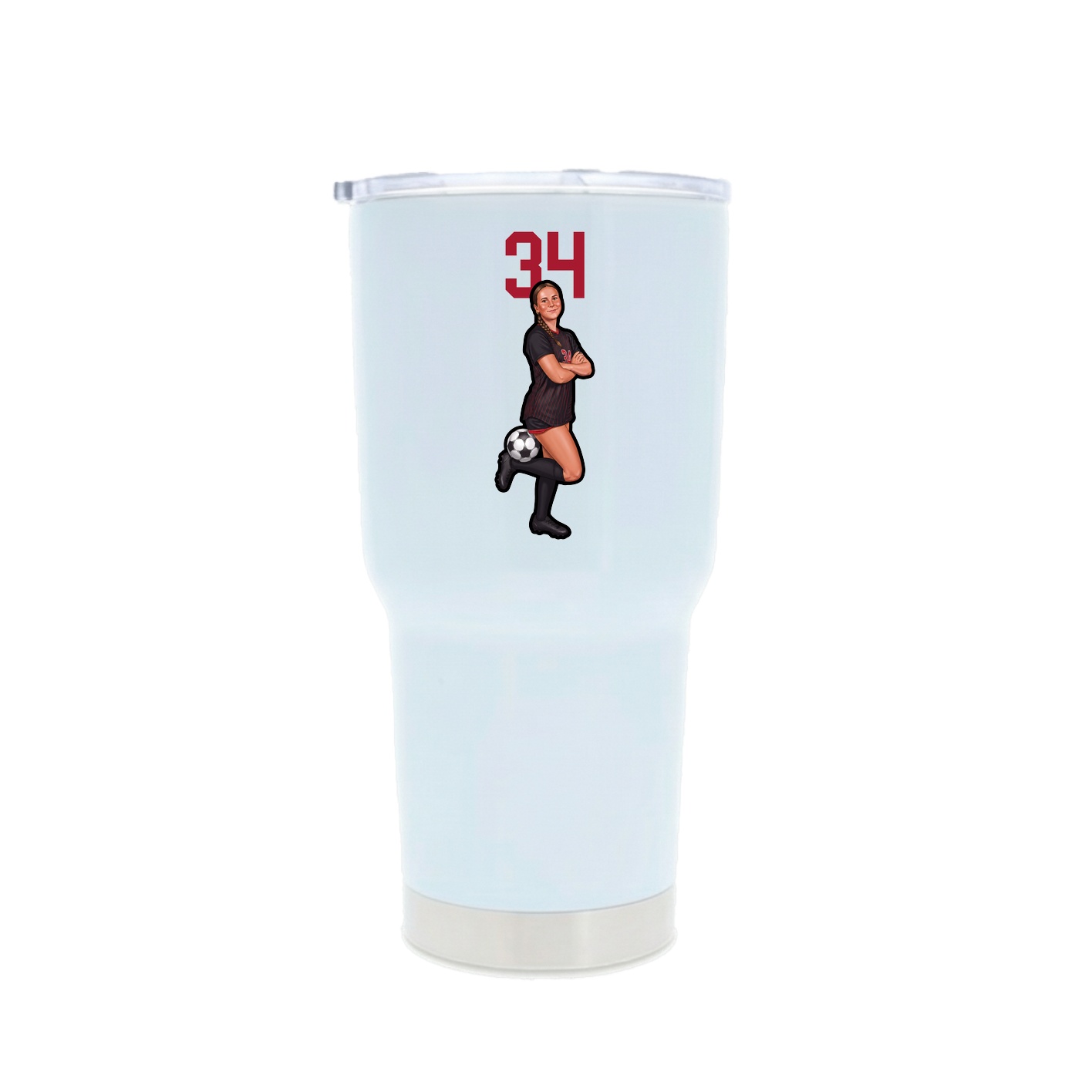 30oz Stainless Steel Tumbler — Number Top in White