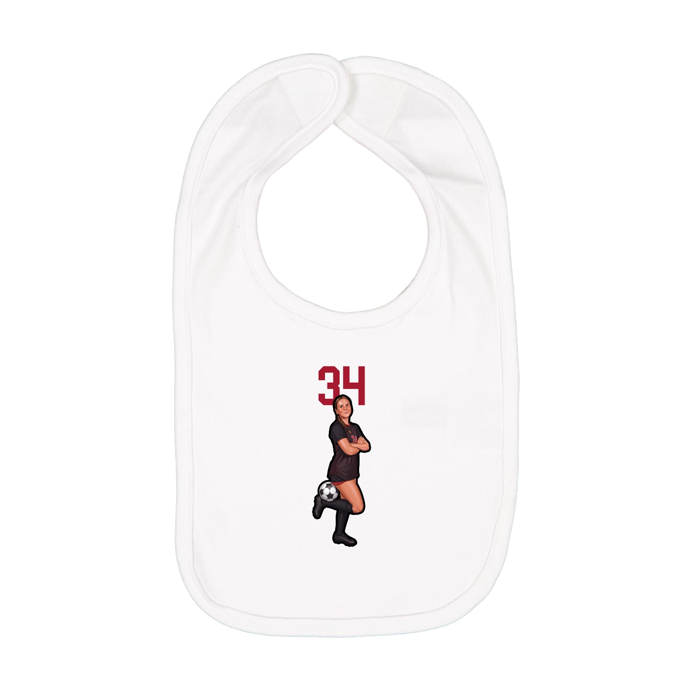 Infant Bib — Number Top in White