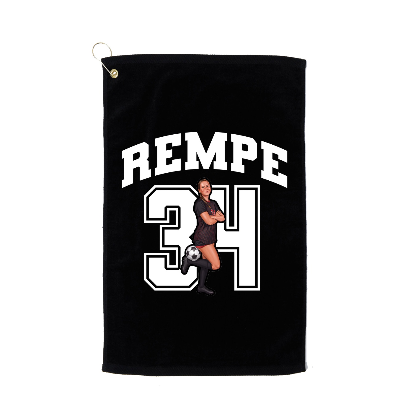 Golf Towel — Number in Black