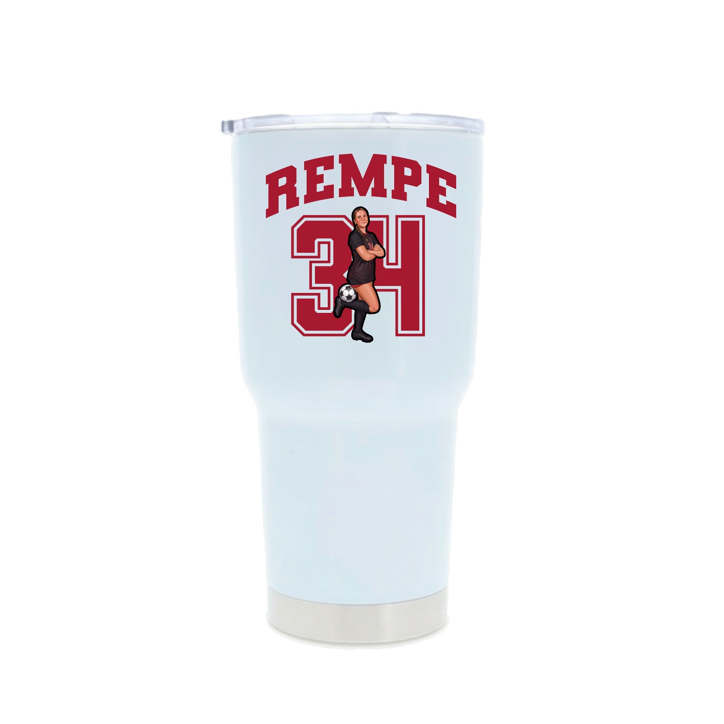 30oz Stainless Steel Tumbler — Number in White