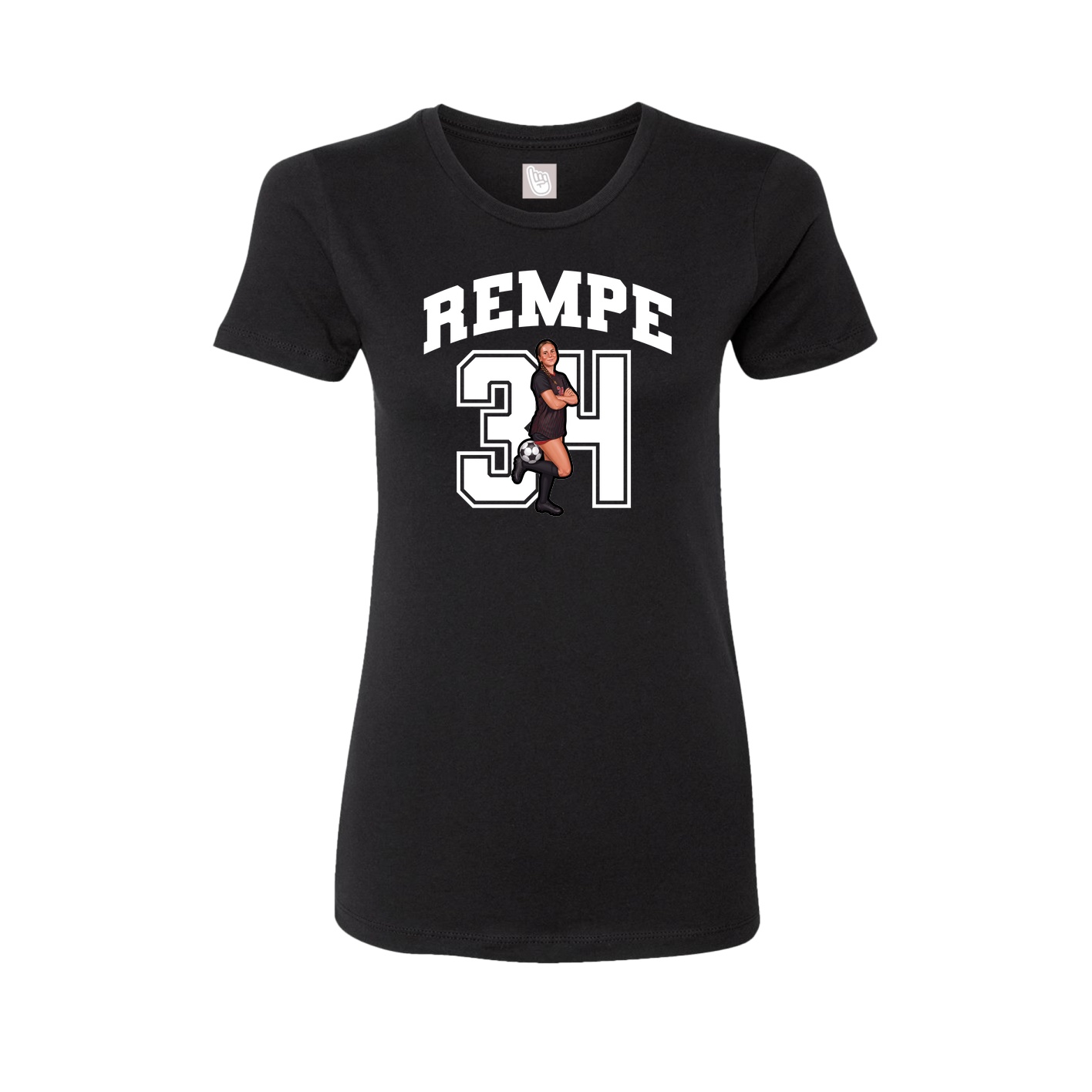 Fitted Women's Tee — Number in Black
