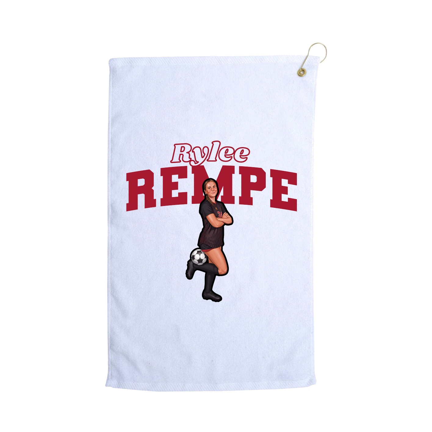 Golf Towel — Name Arch in White