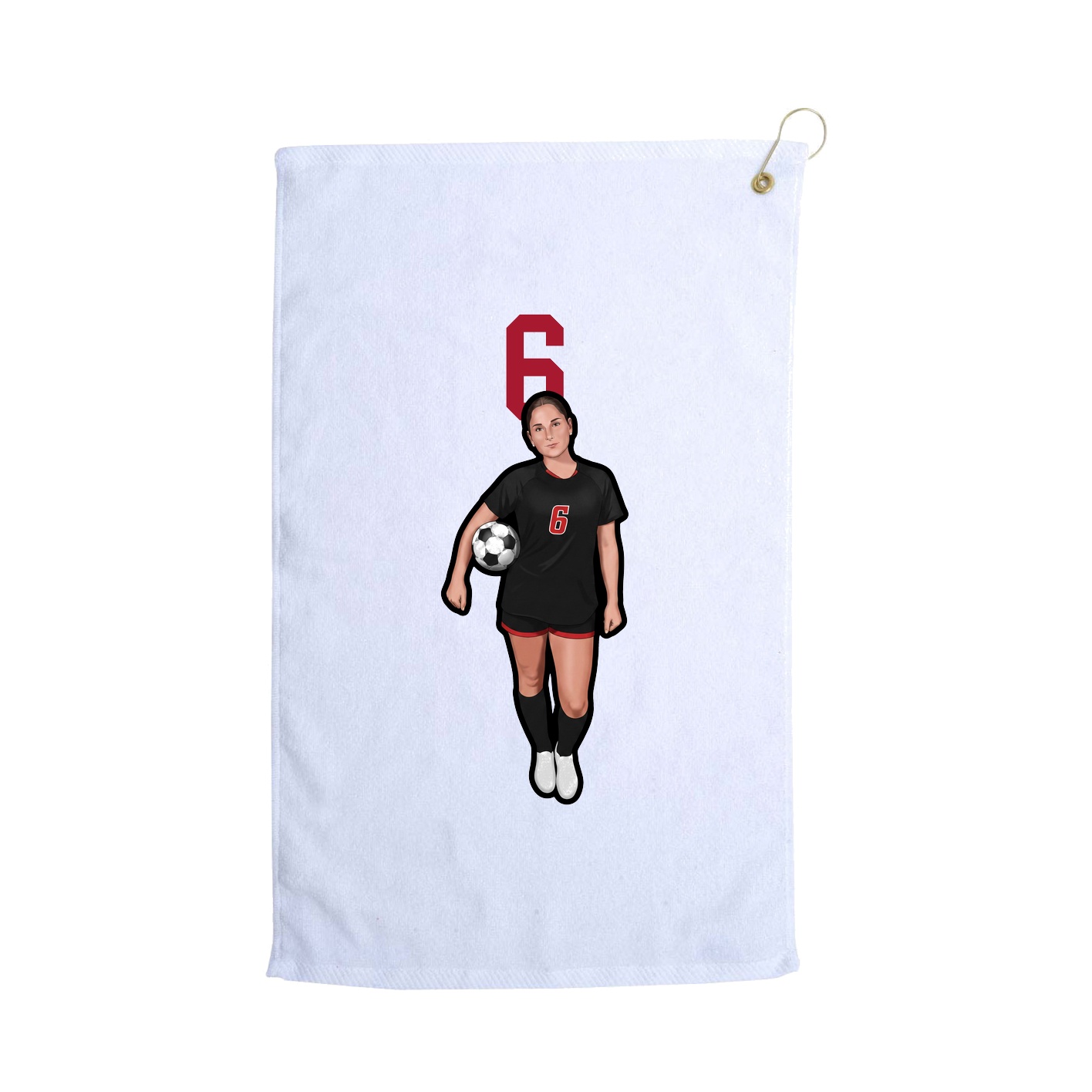 Golf Towel — Number Top in White