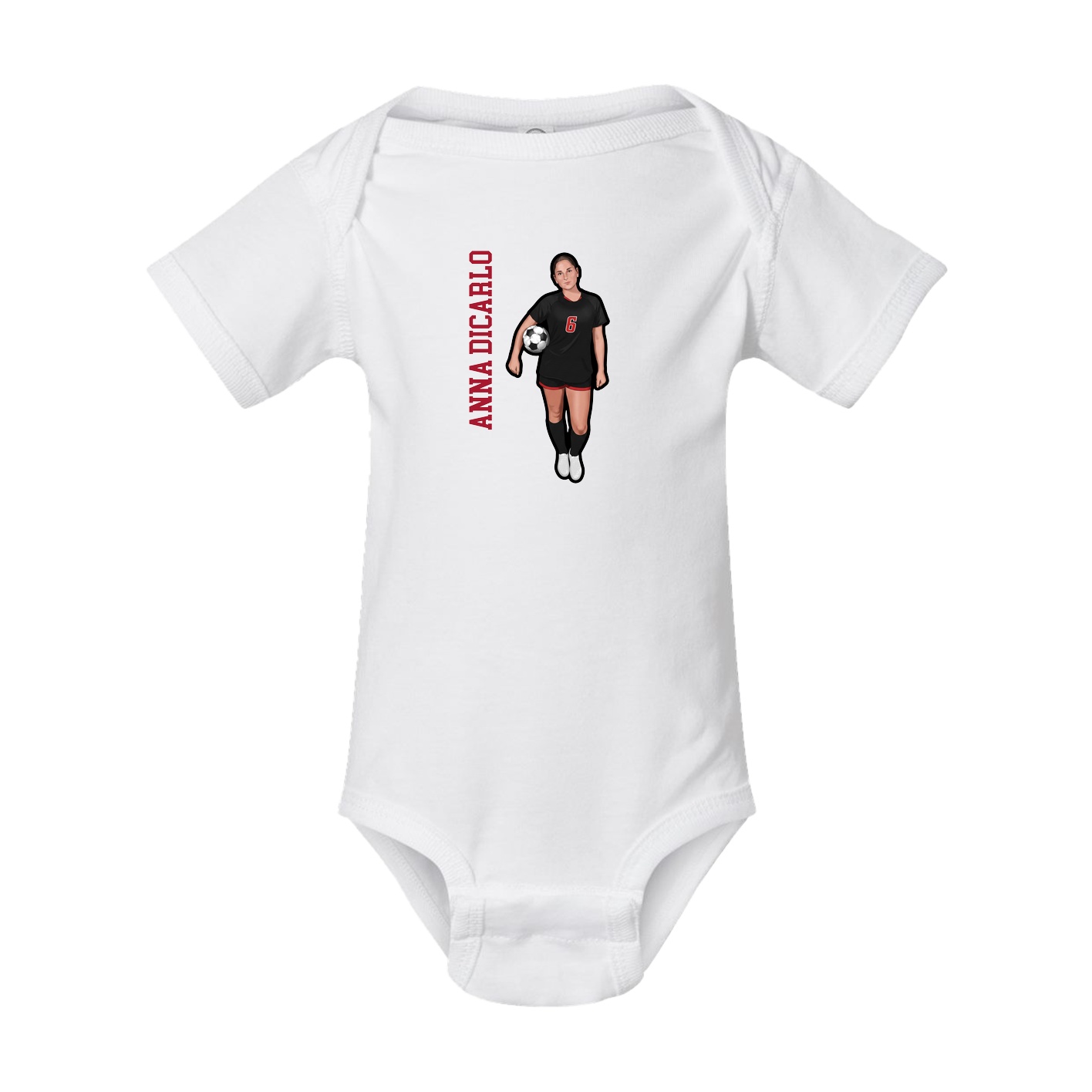 Baby Onesie — Name Vertical in White