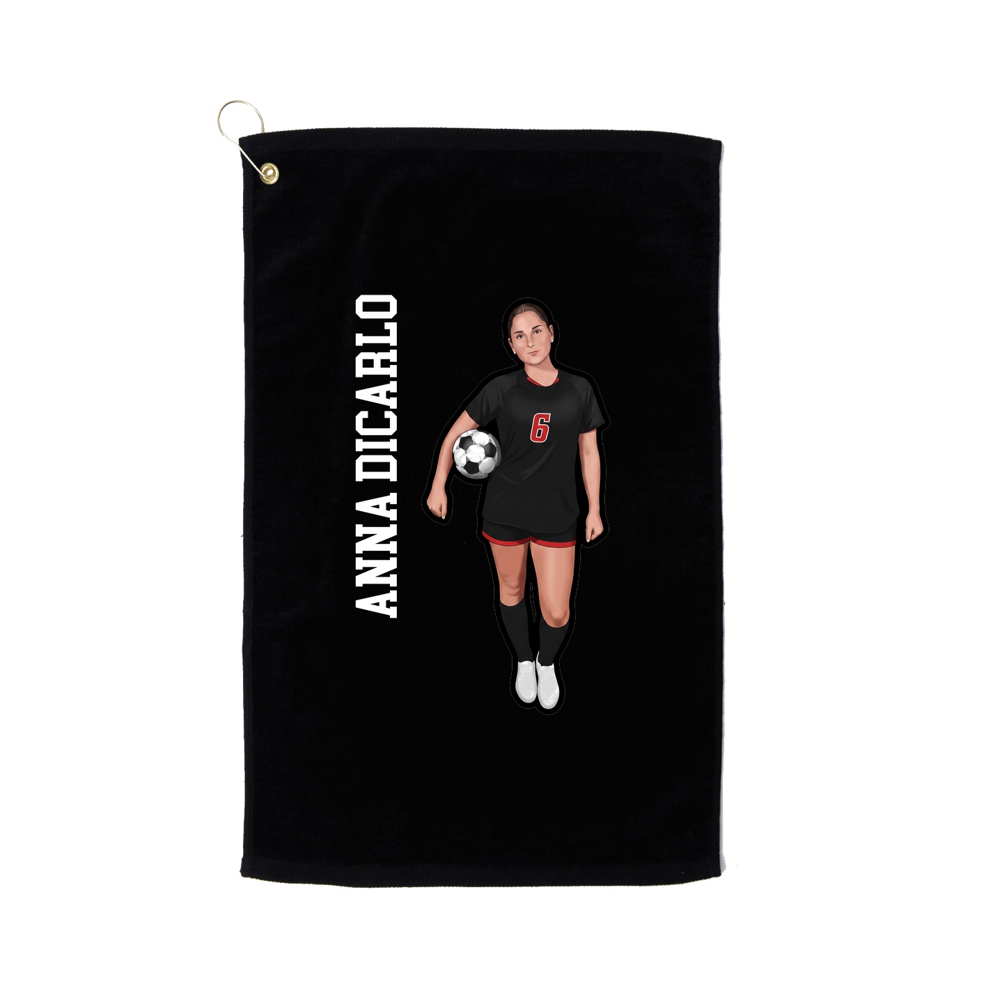 Golf Towel — Name Vertical in Black