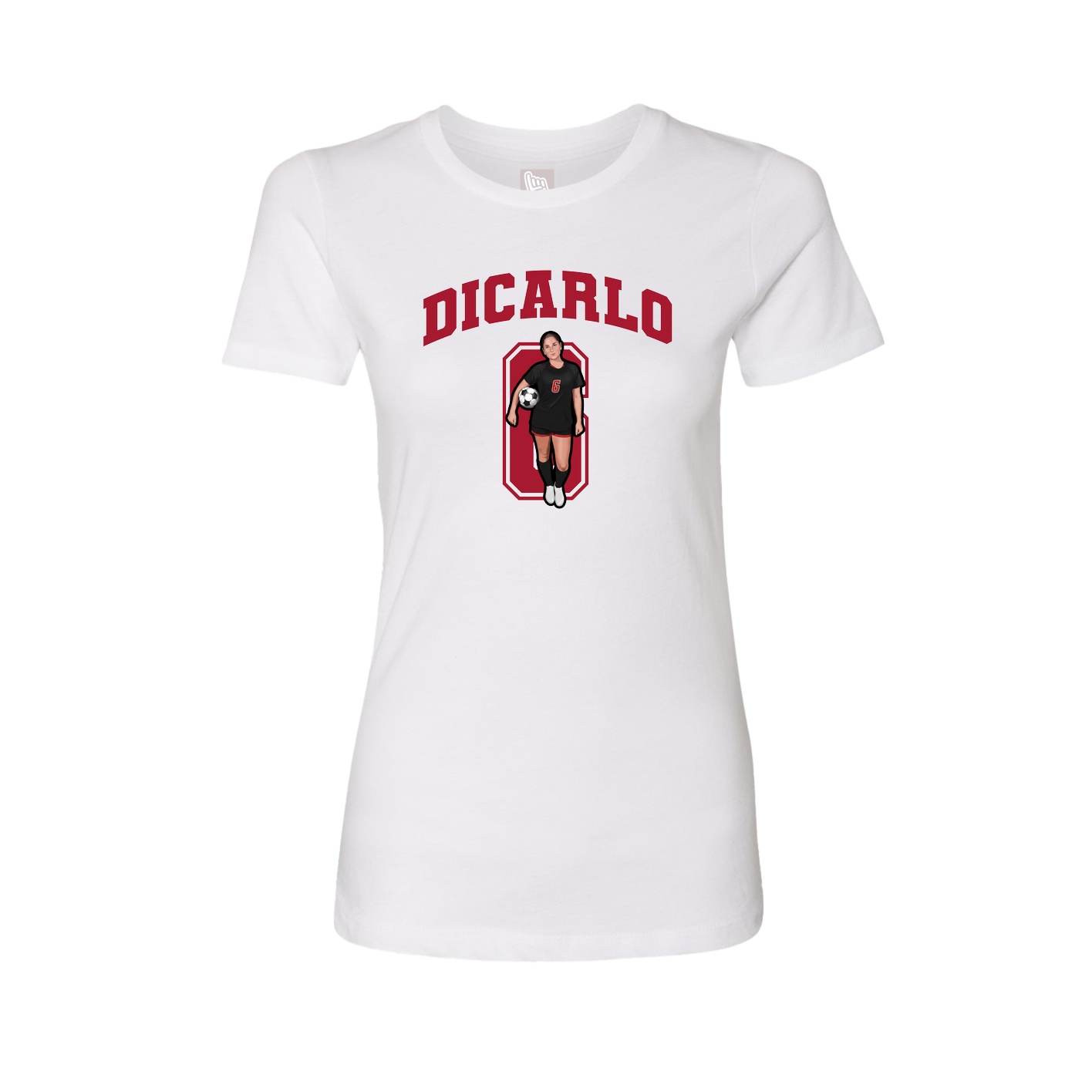 Fitted Women's Tee — Number in White