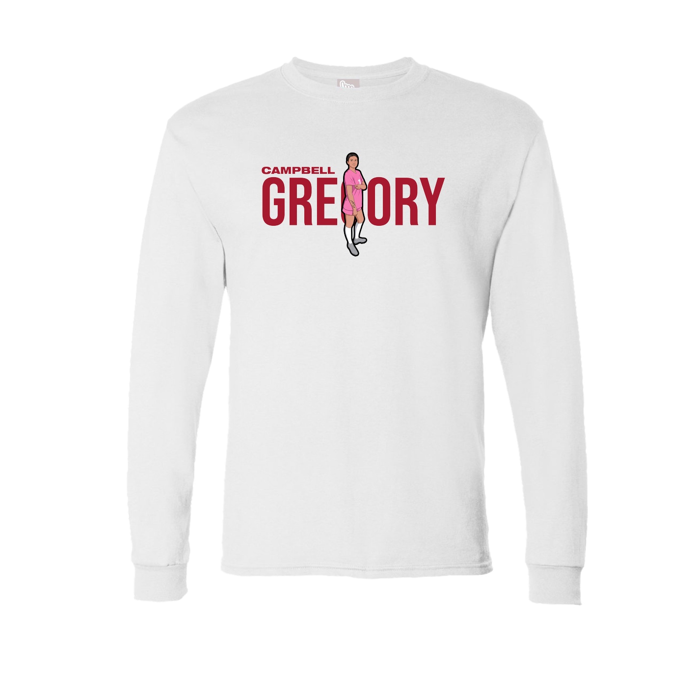 Long Sleeve Tee — Player Name in White