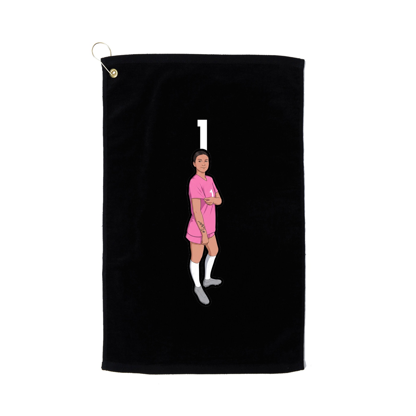 Golf Towel — Number Top in Black