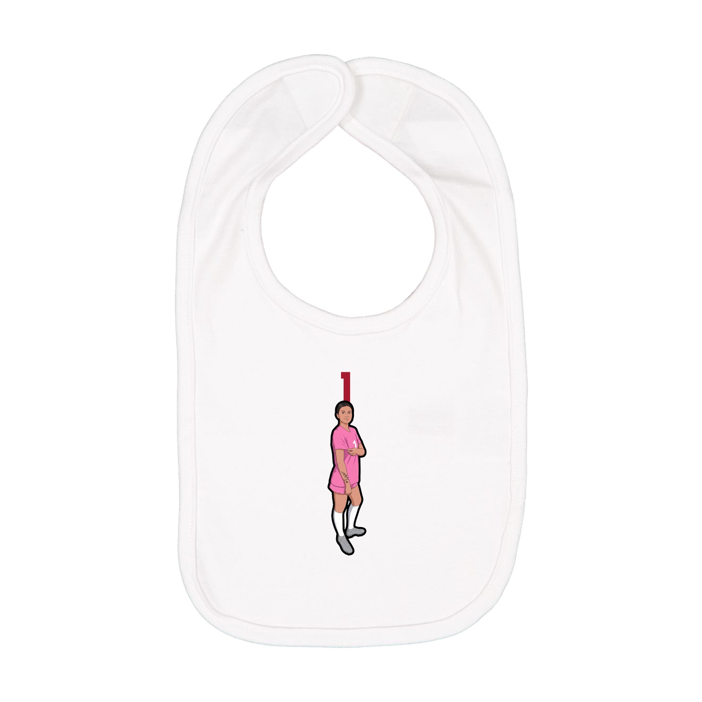 Infant Bib — Number Top in White