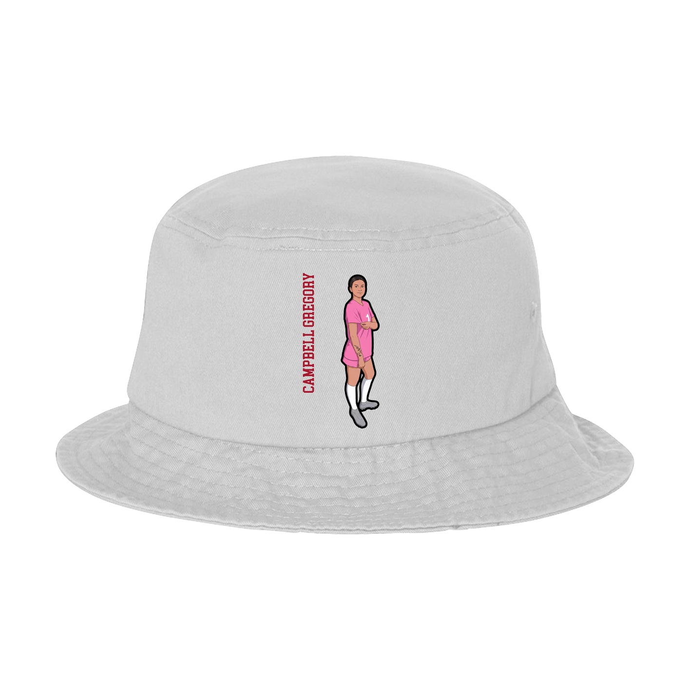 Bucket Cap — Name Vertical in White