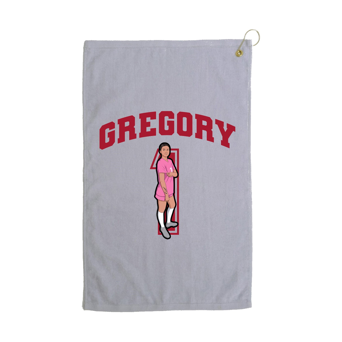 Golf Towel — Number in Grey