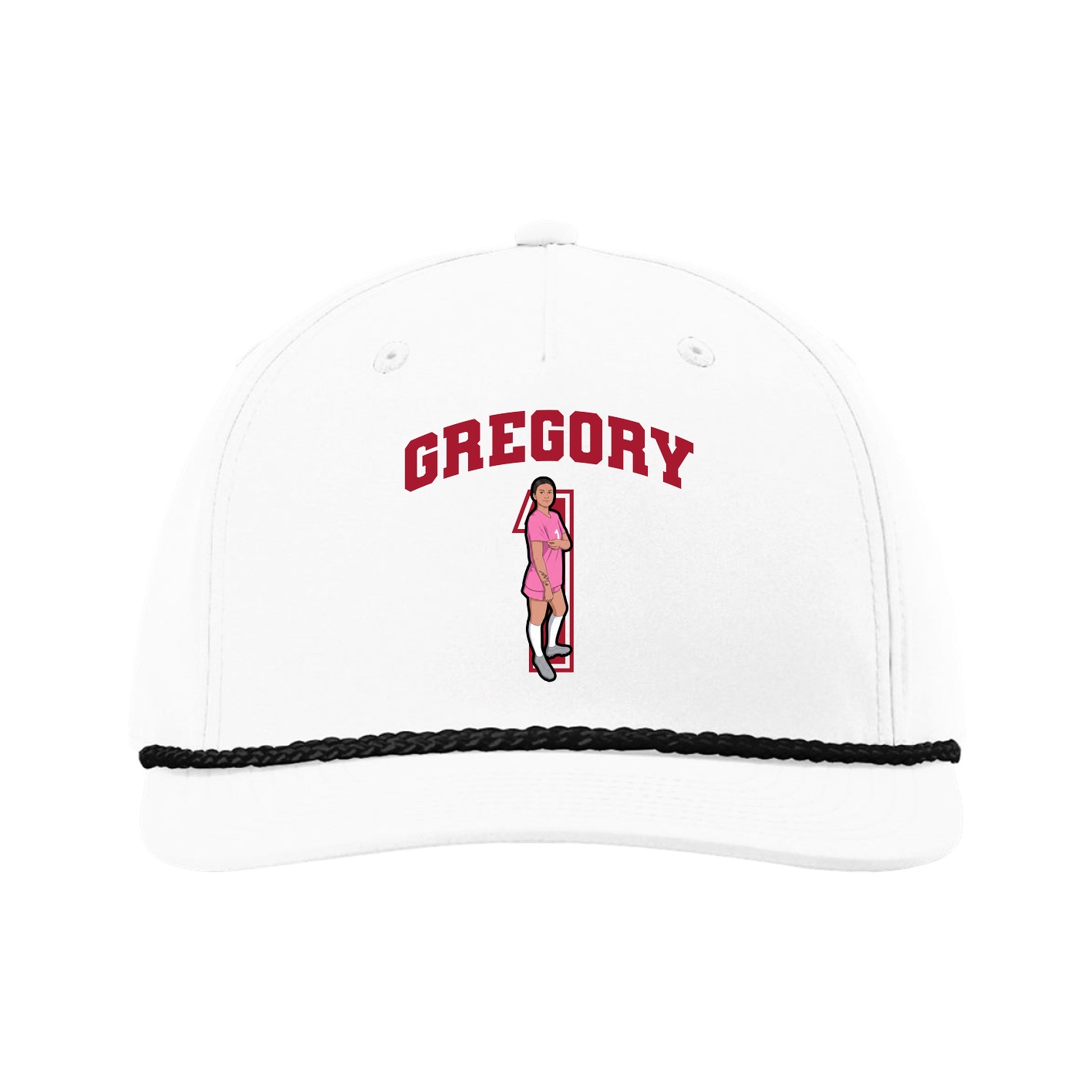 Five-Panel Classic Rope Cap — Number in White