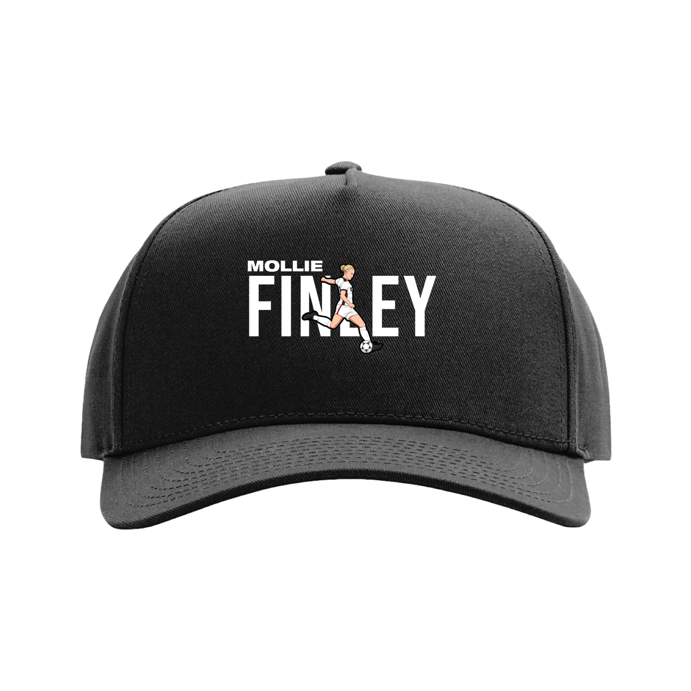 Full Fabric Five-Panel Champ Cap — Player Name in Black
