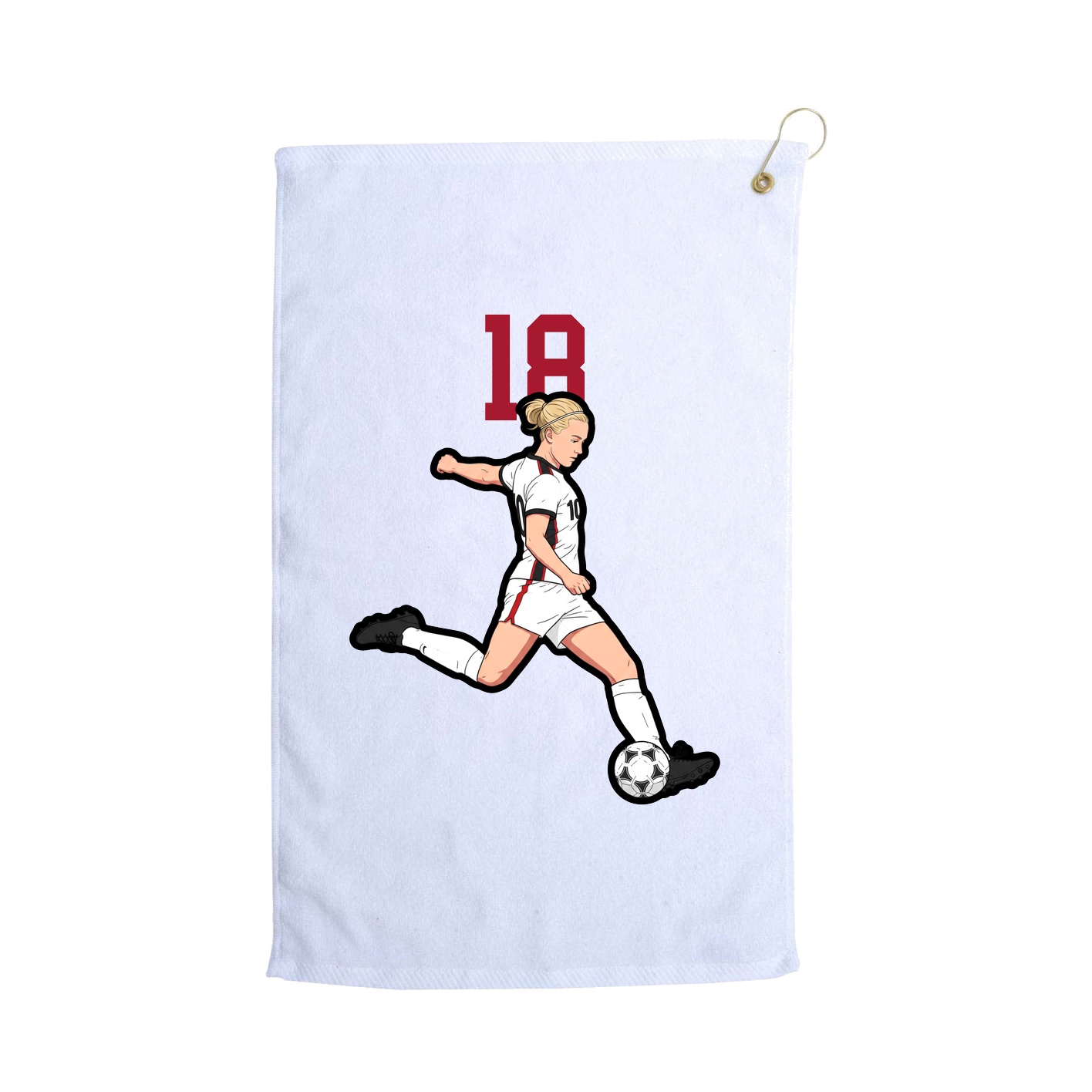 Golf Towel — Number Top in White