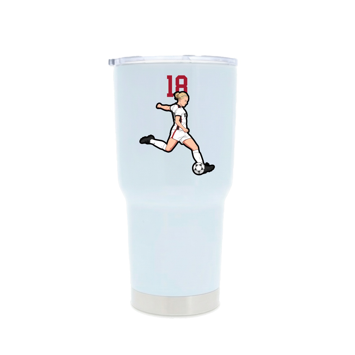 30oz Stainless Steel Tumbler — Number Top in White