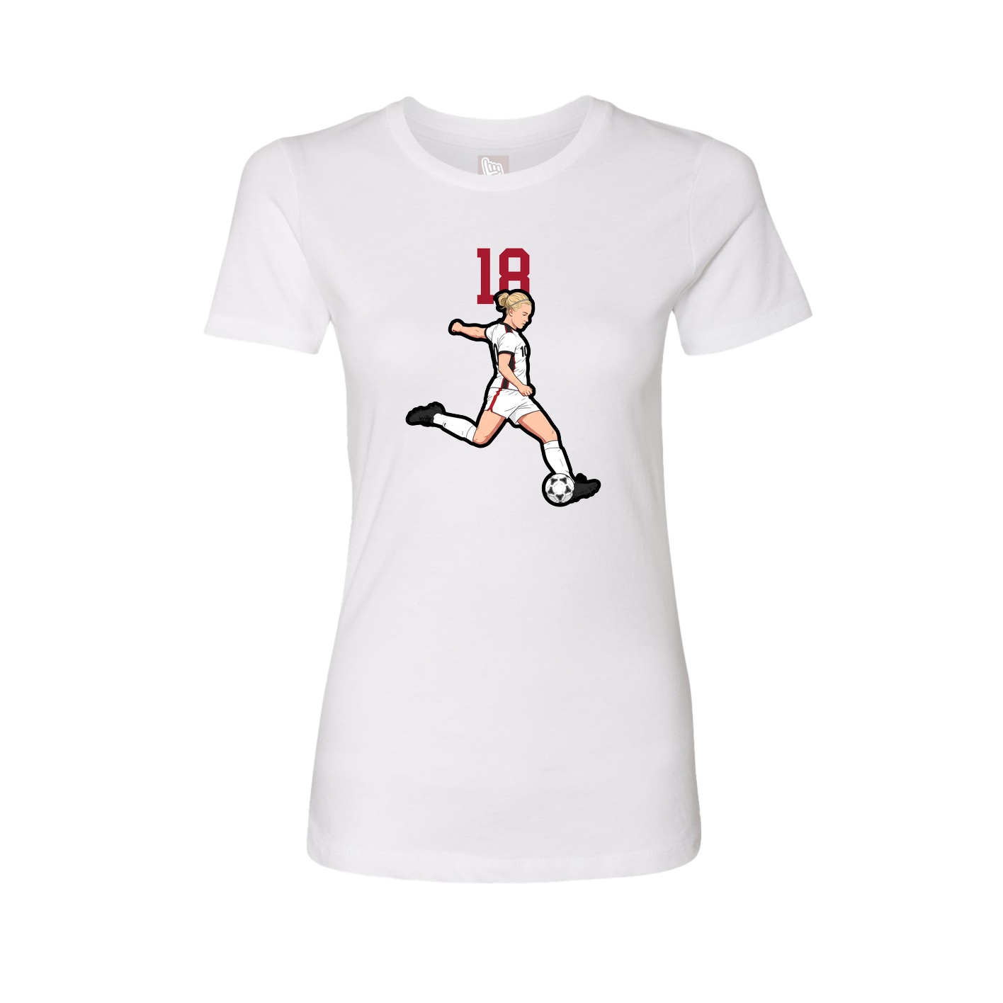 Fitted Women's Tee — Number Top in White