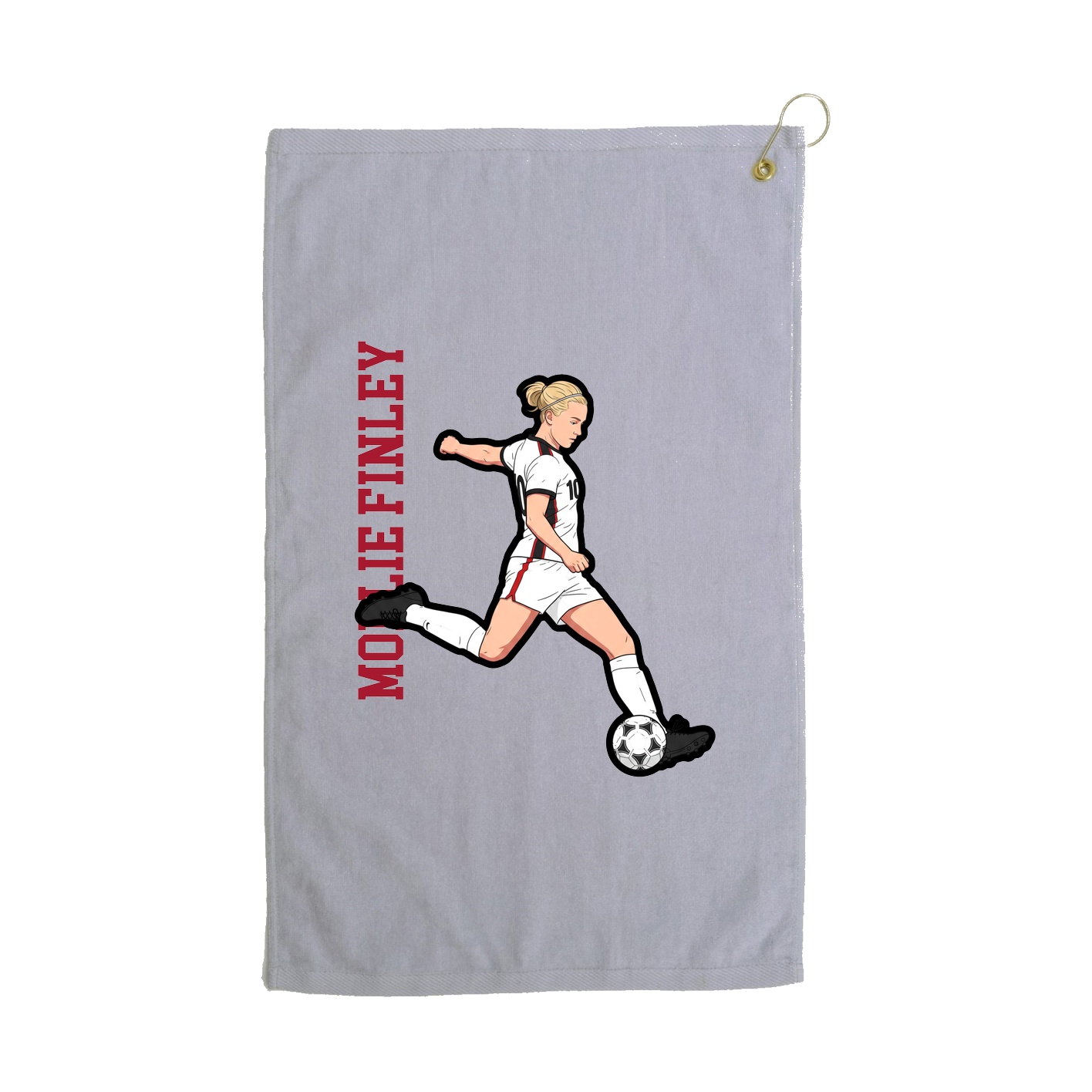 Golf Towel — Name Vertical in Grey