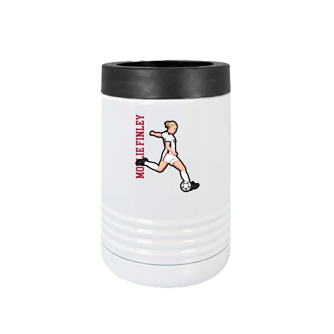 Beverage Holder — Name Vertical in White