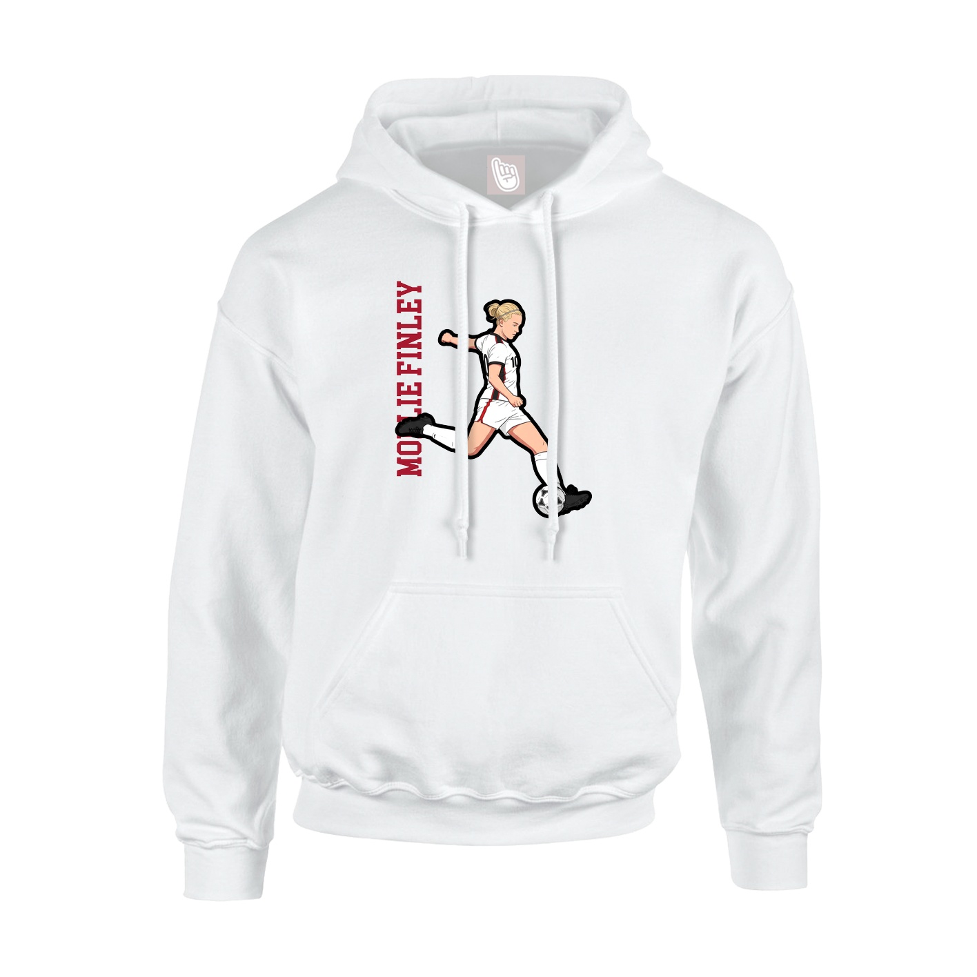 Youth Hoodie — Name Vertical in White