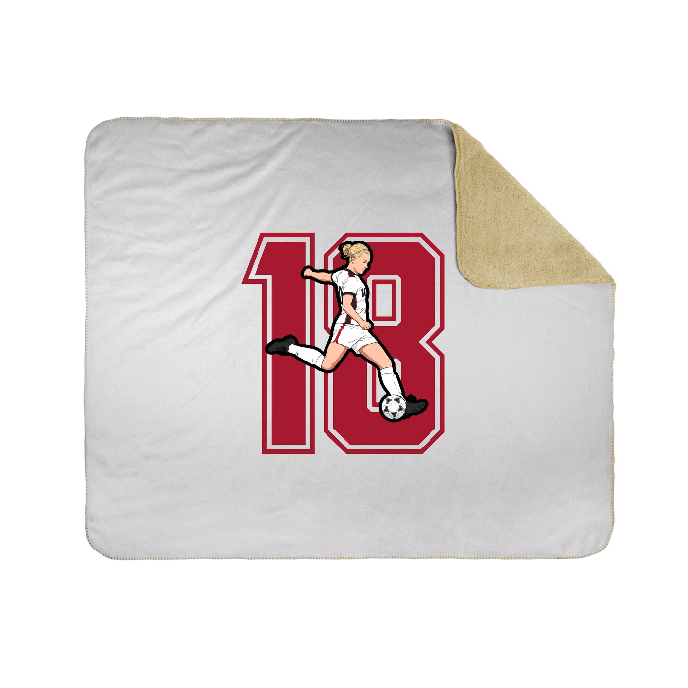 Throw Blanket — Number in White
