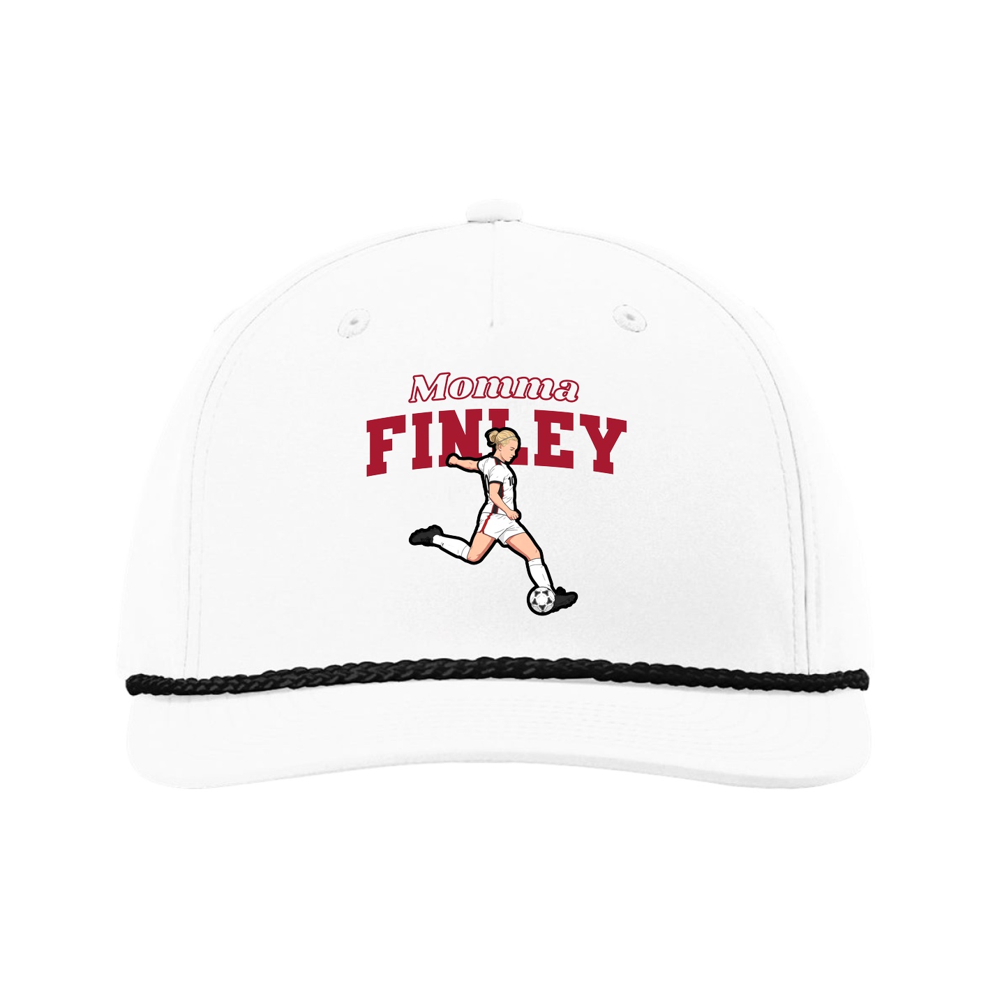 Five-Panel Classic Rope Cap — Mothers Day Block in White