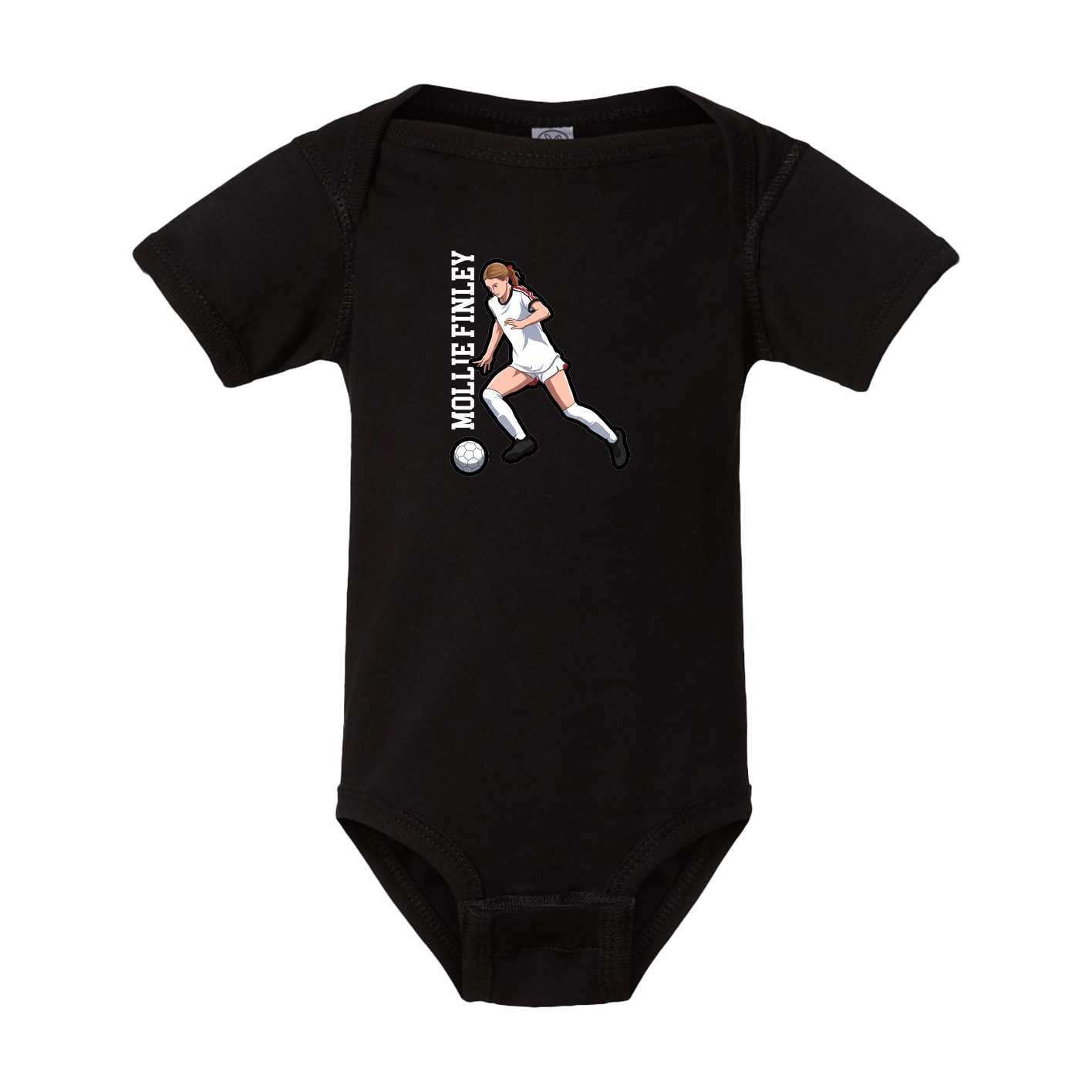 Baby Onesie — Name Vertical in Black