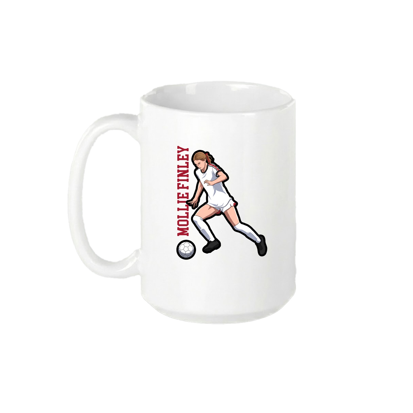 15oz Coffee Mug — Name Vertical in White