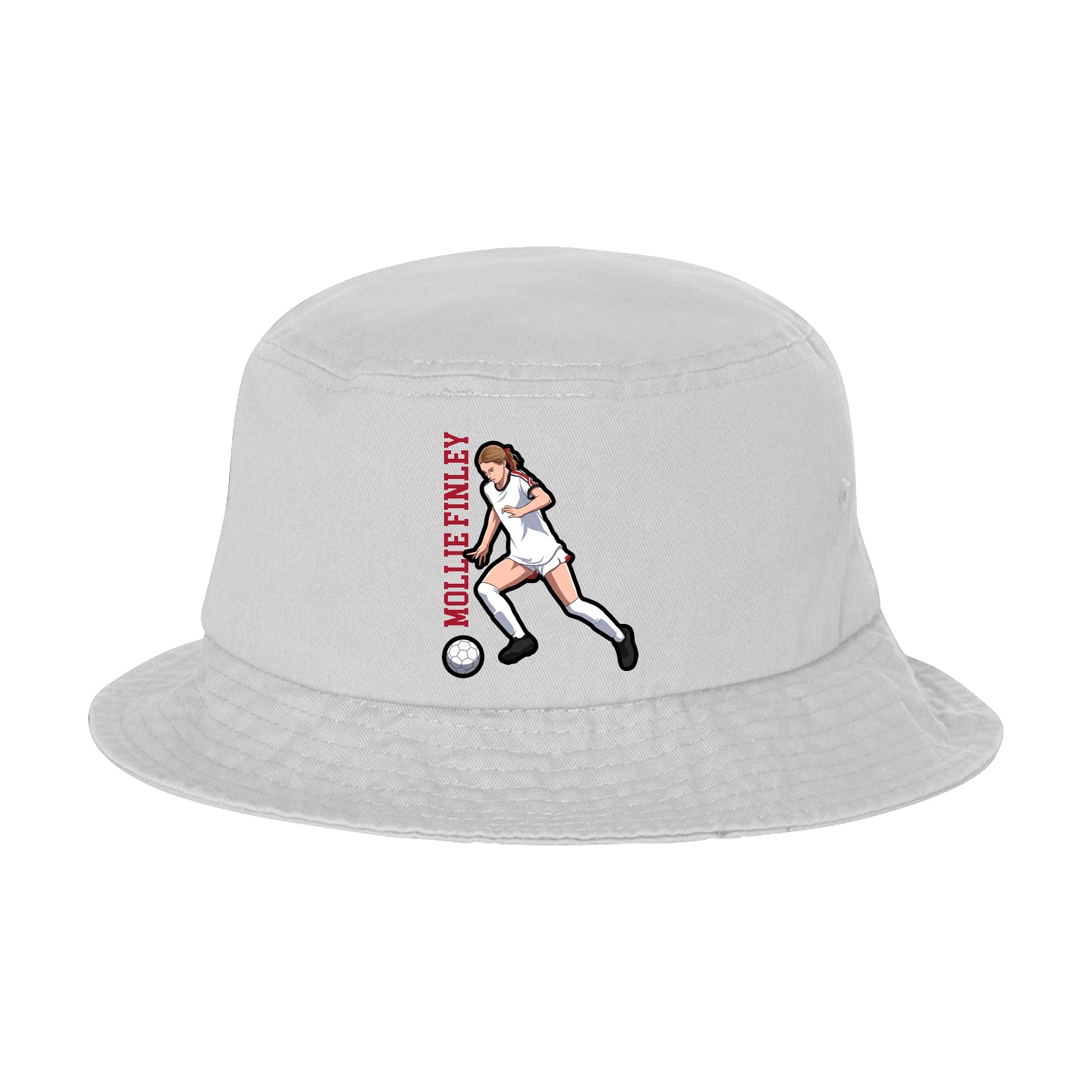 Bucket Cap — Name Vertical in White