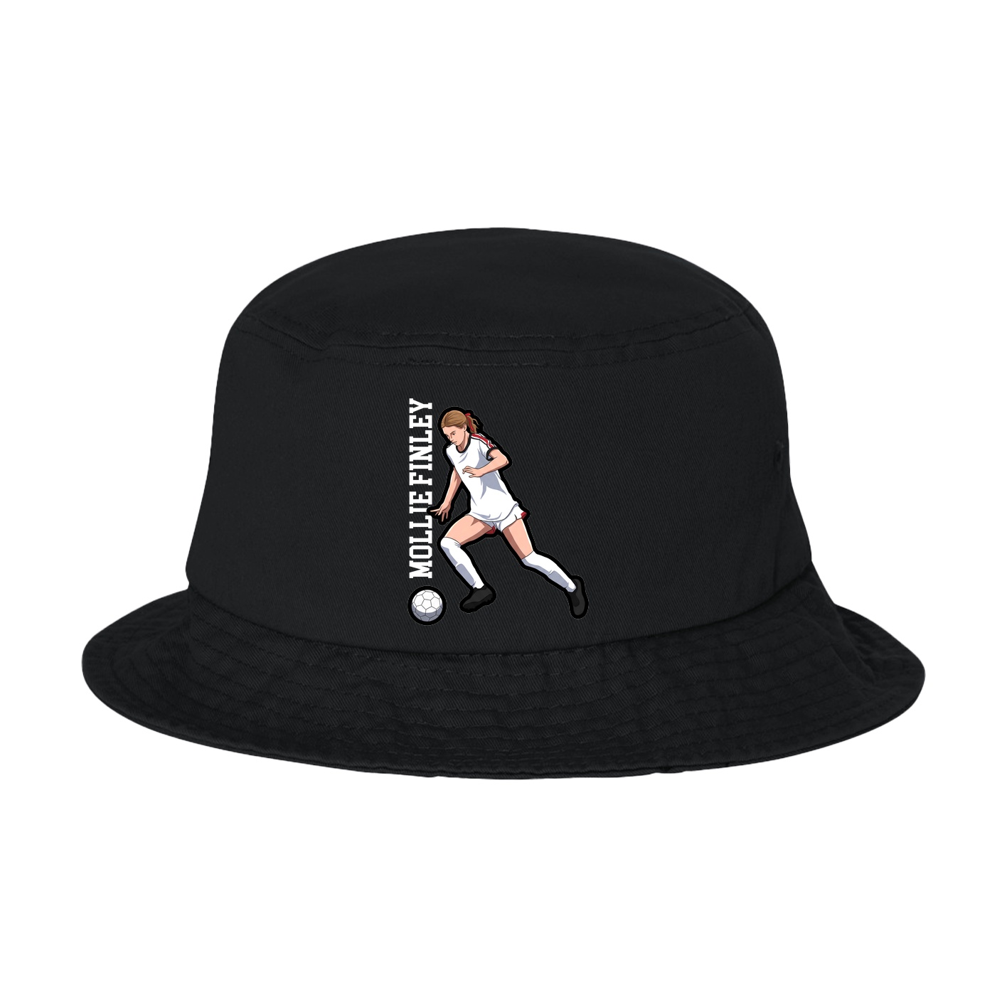 Bucket Cap — Name Vertical in Black